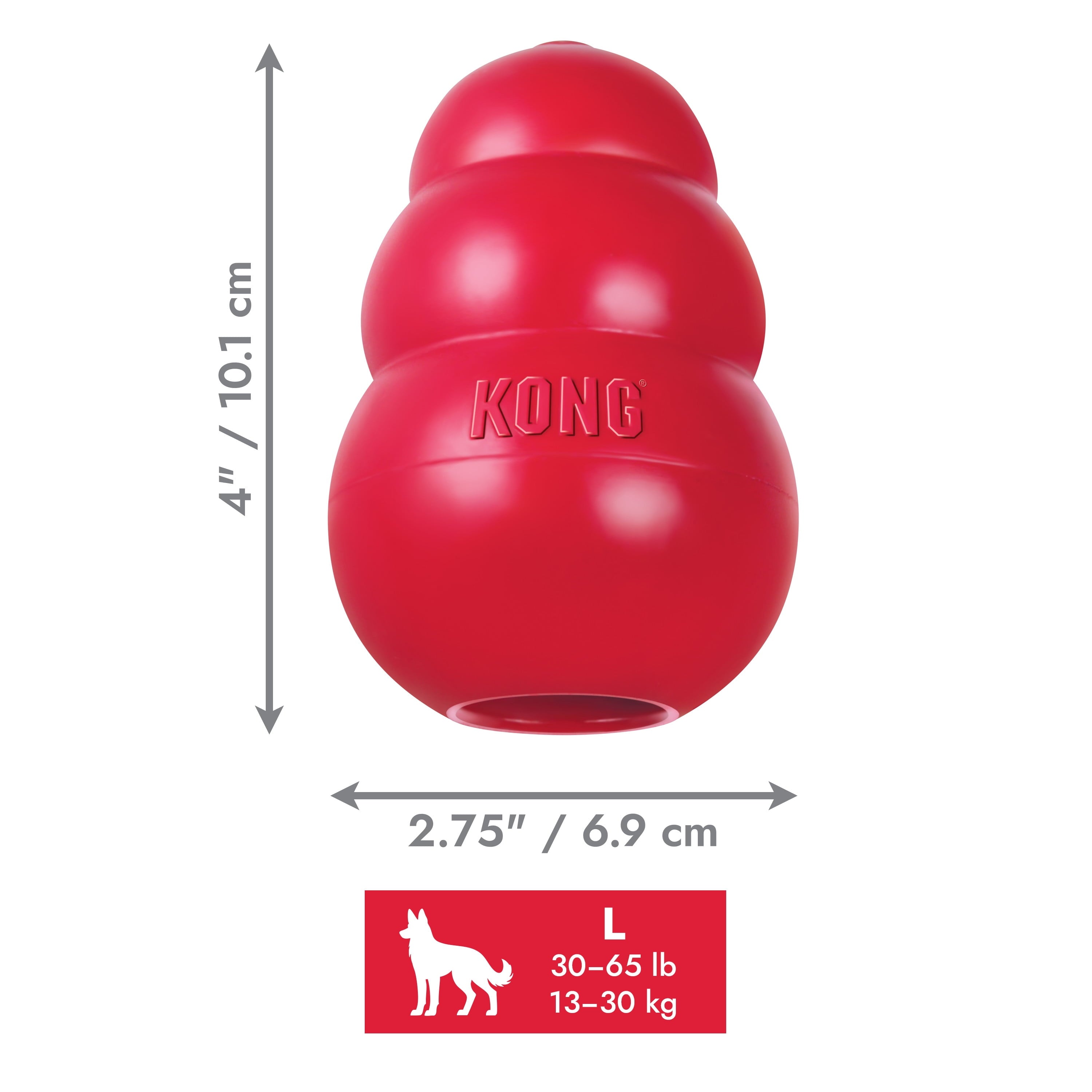 KONG® Classic Rubber Dog Toy for Average Chewers - Large, for Dogs Between 30-65 lbs