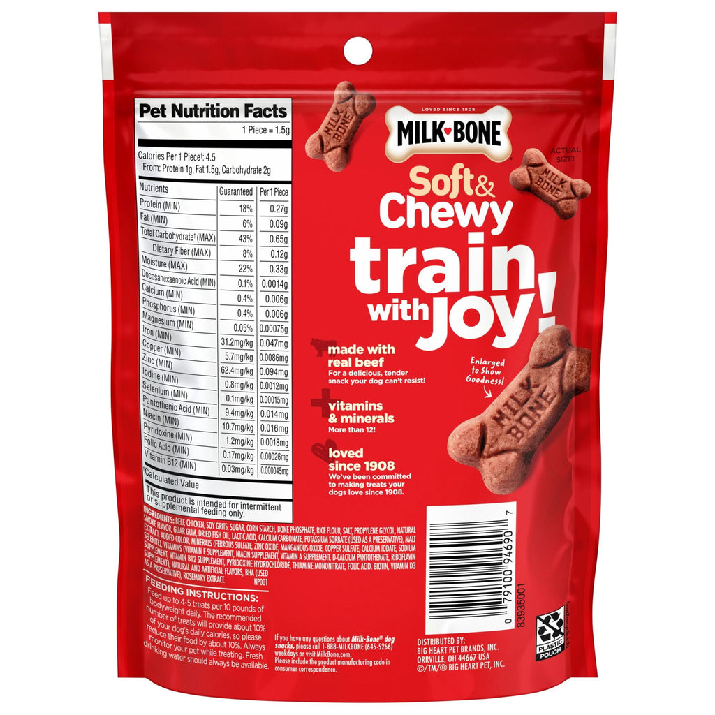 Milk Bone Soft & Chewy Dog Training Treats Made With Real Filet Mignon - Mini Size, 4.5 oz Bag