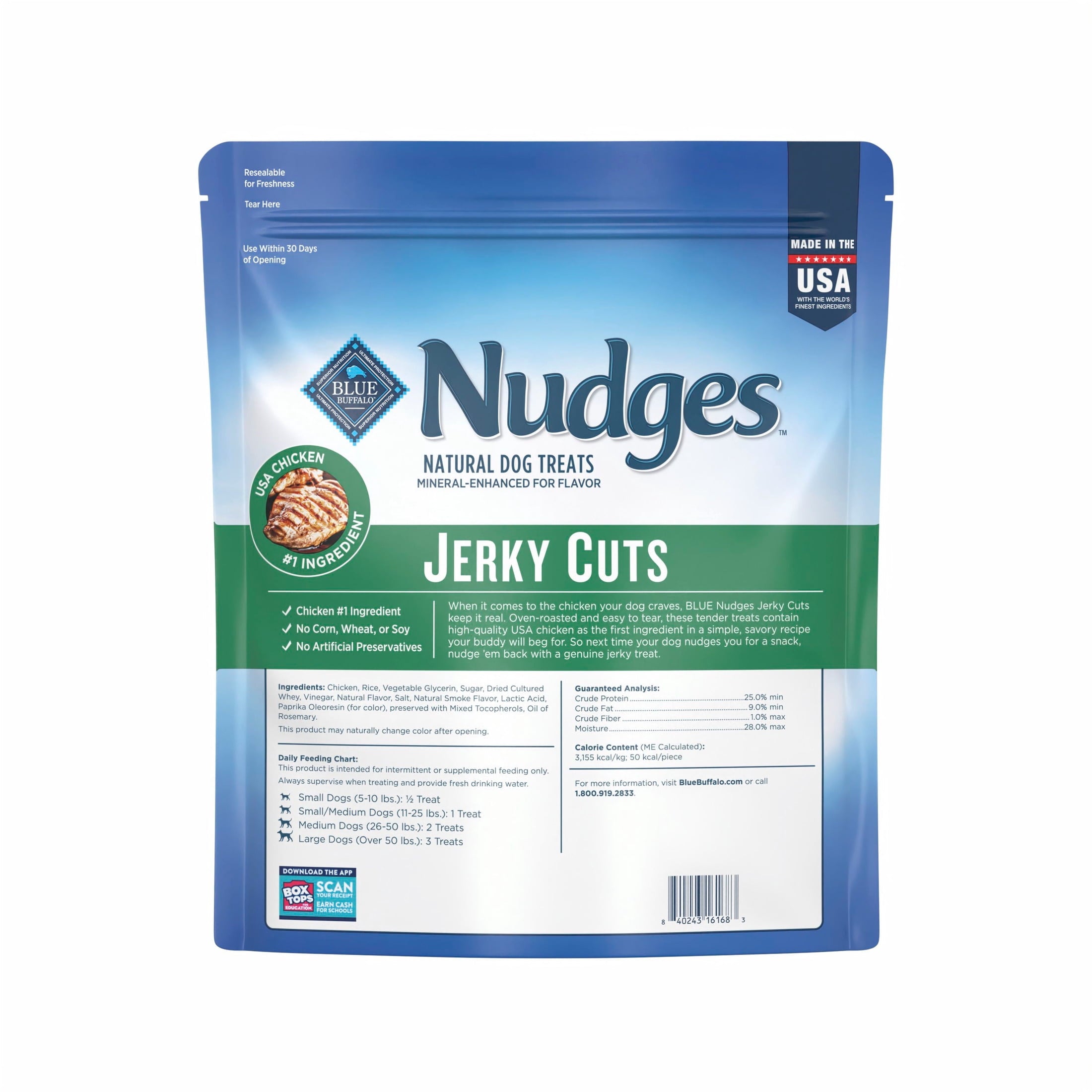 Blue Buffalo Nudges Jerky Cuts - Natural Dog Treats, Chicken Jerky, 44oz Bag