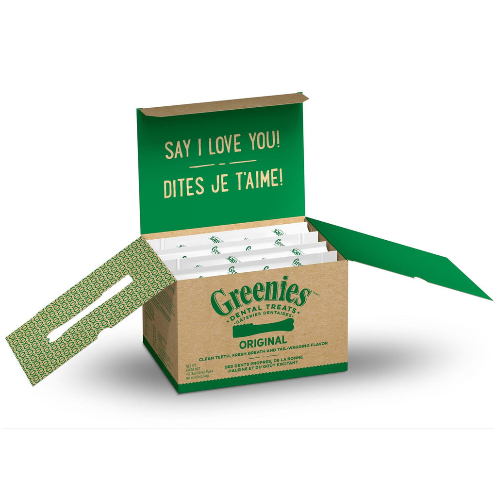 Greenies Original Flavor Dental Treats for Dogs - 18 oz Pouch (4 Pack), Shelf-Stable