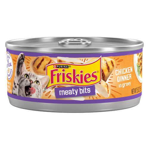 Friskies Gravy - Meaty Bits Chicken Dinner, Wet Cat Food, 5.5 oz. Can - 12-Pack