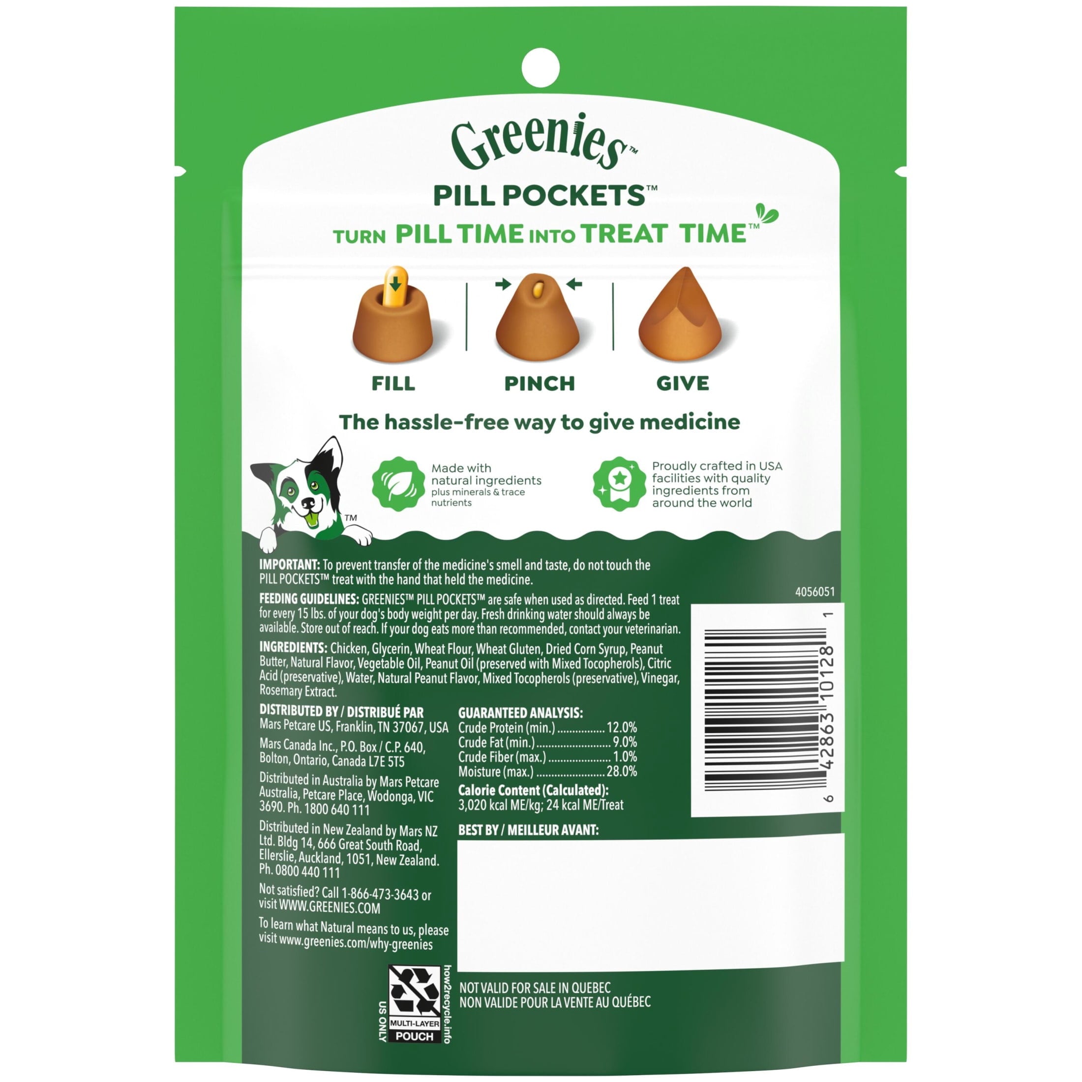 Greenies Pill Pockets Peanut Butter Flavor Dog Treats Large 7.9 oz Pouch