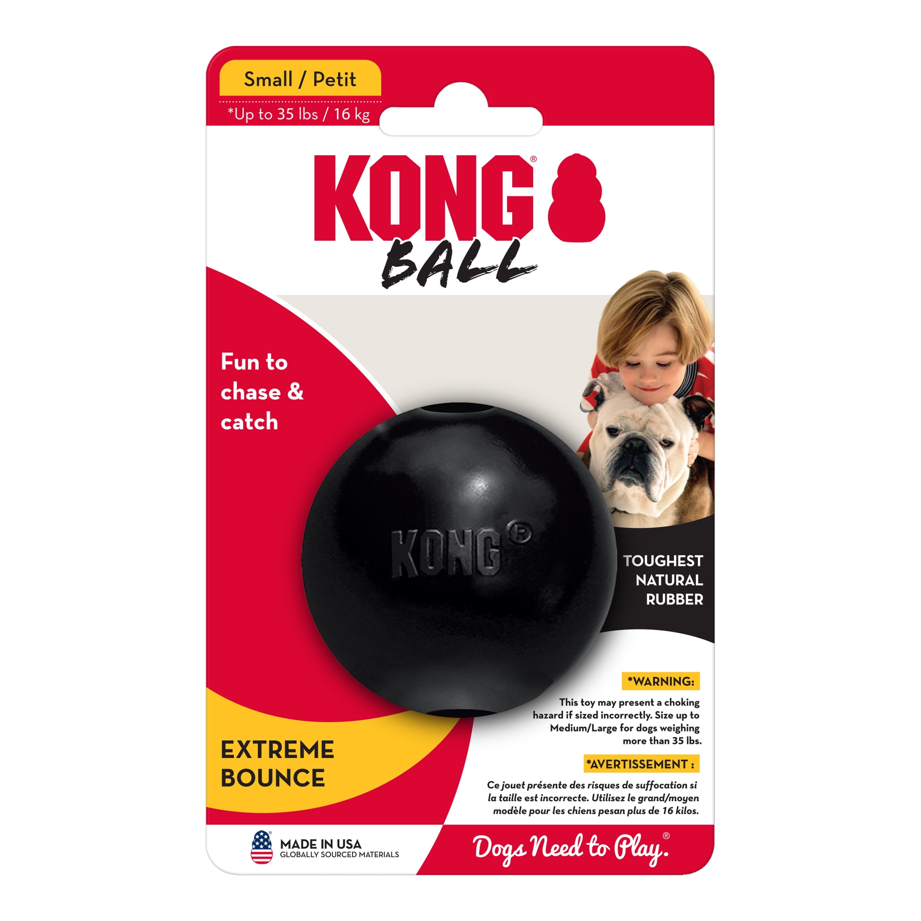 KONG® Extreme Ball Puncture Resistant Dog Toy for Power Chewers - Small, for Dogs Up to 20 lbs