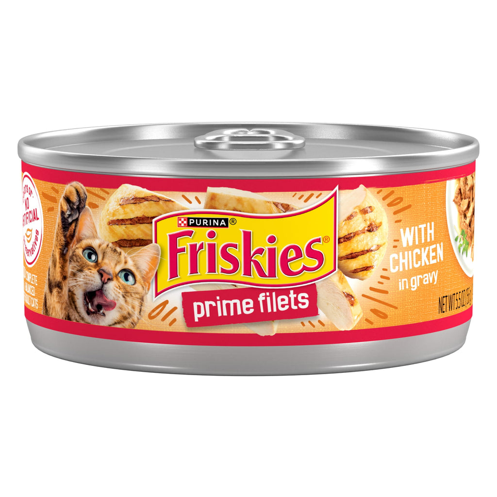 Purina Friskies Prime Filet - Chicken in Gravy, Wet Cat Food, 5.5 oz Can - 12-Pack