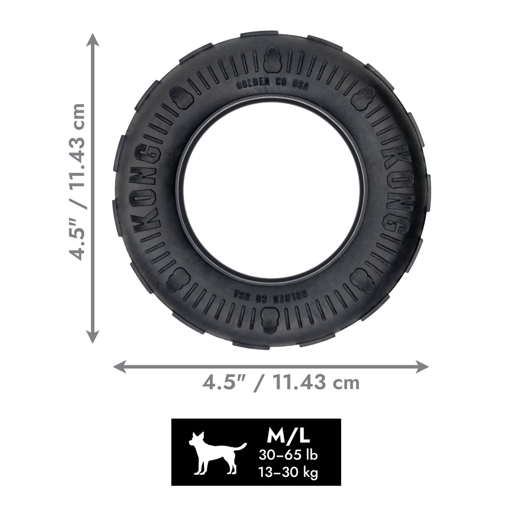 KONG Extreme Tire Durable Dog Toy - Black, Medium/Large for Dogs Between 30-65 lbs