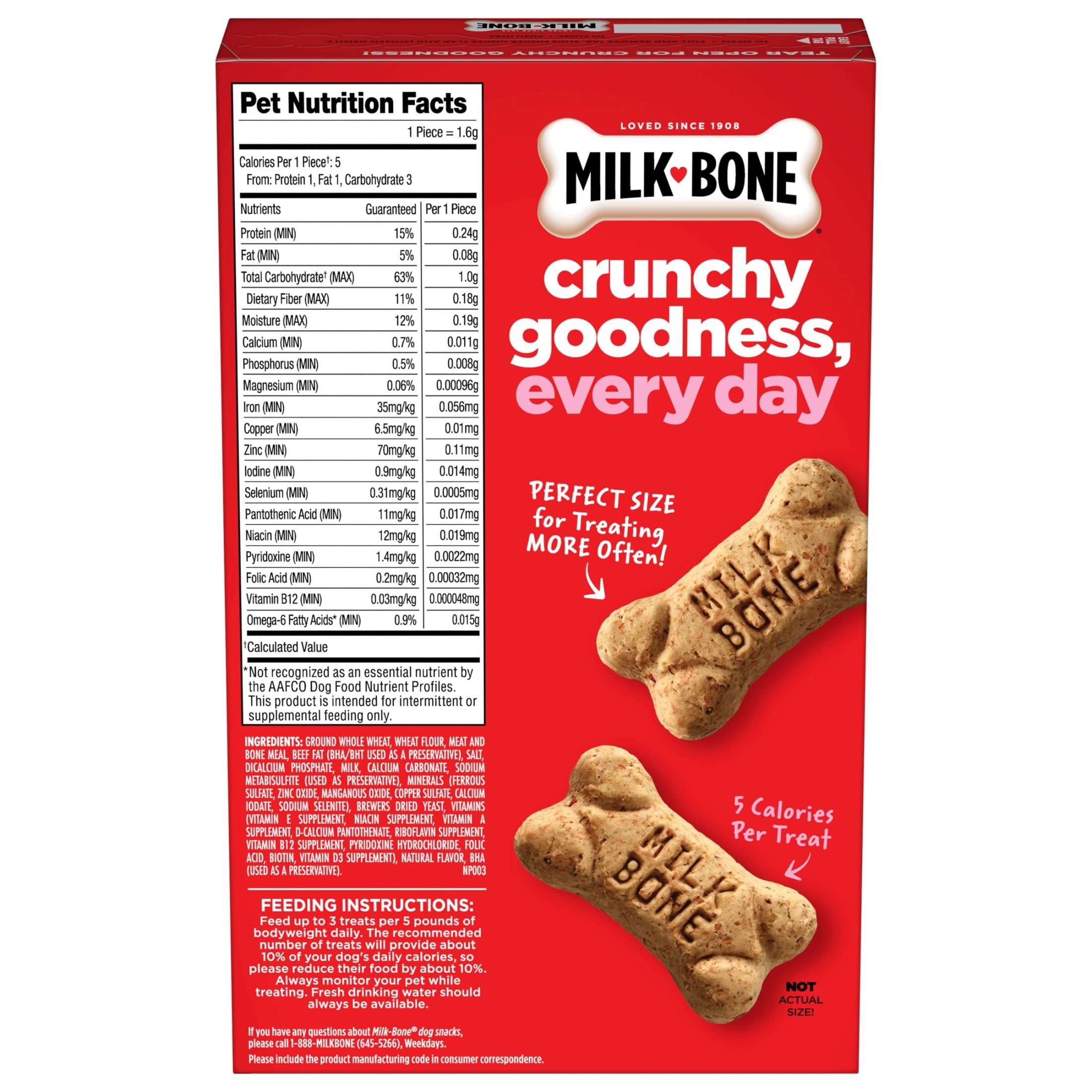 Milk Bone Mini’s Crunchy Mini Dog Treats - 15 oz Box, Original Beef Flavor
