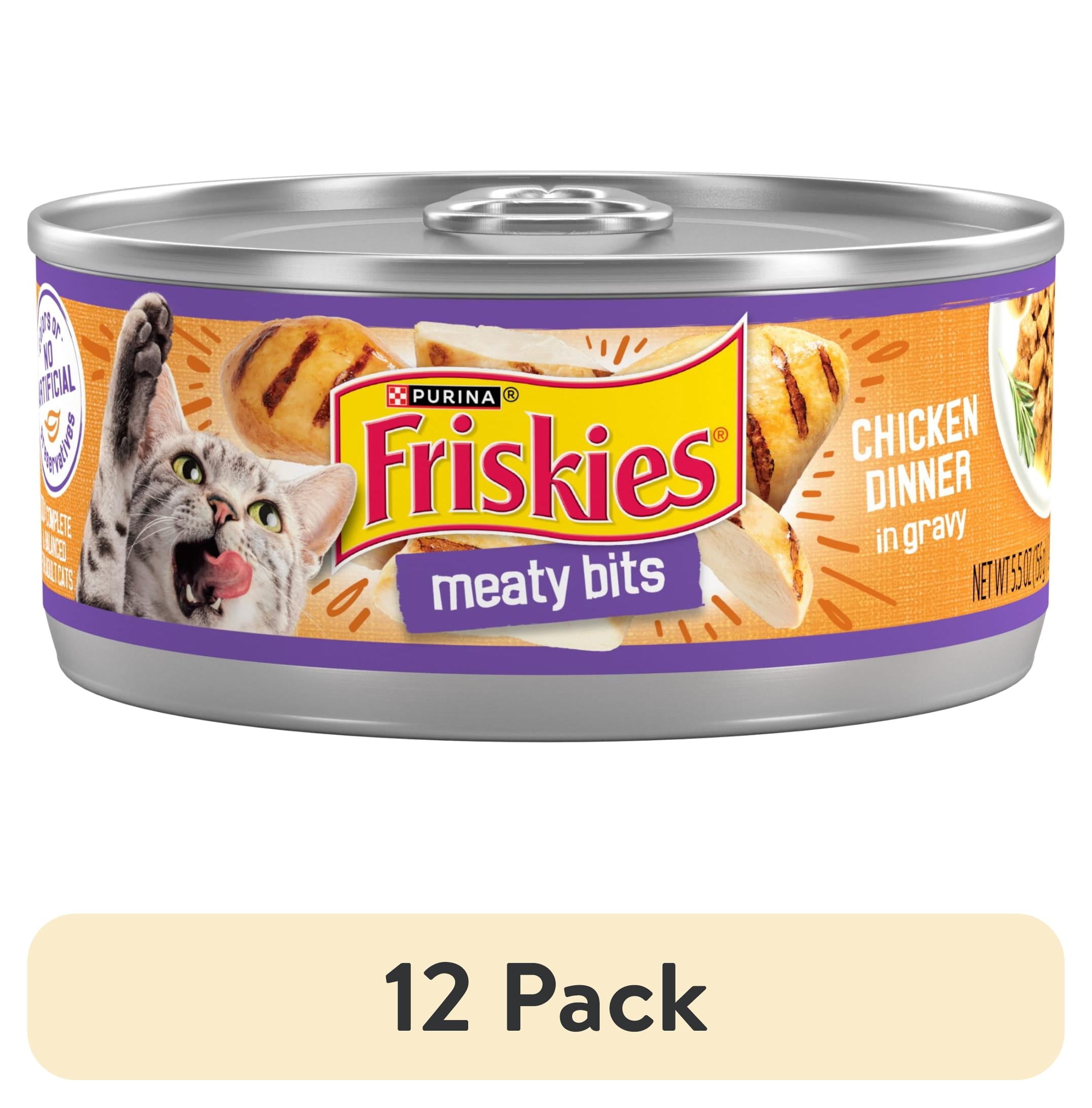 Friskies Gravy - Meaty Bits Chicken Dinner, Wet Cat Food, 5.5 oz. Can - 12-Pack