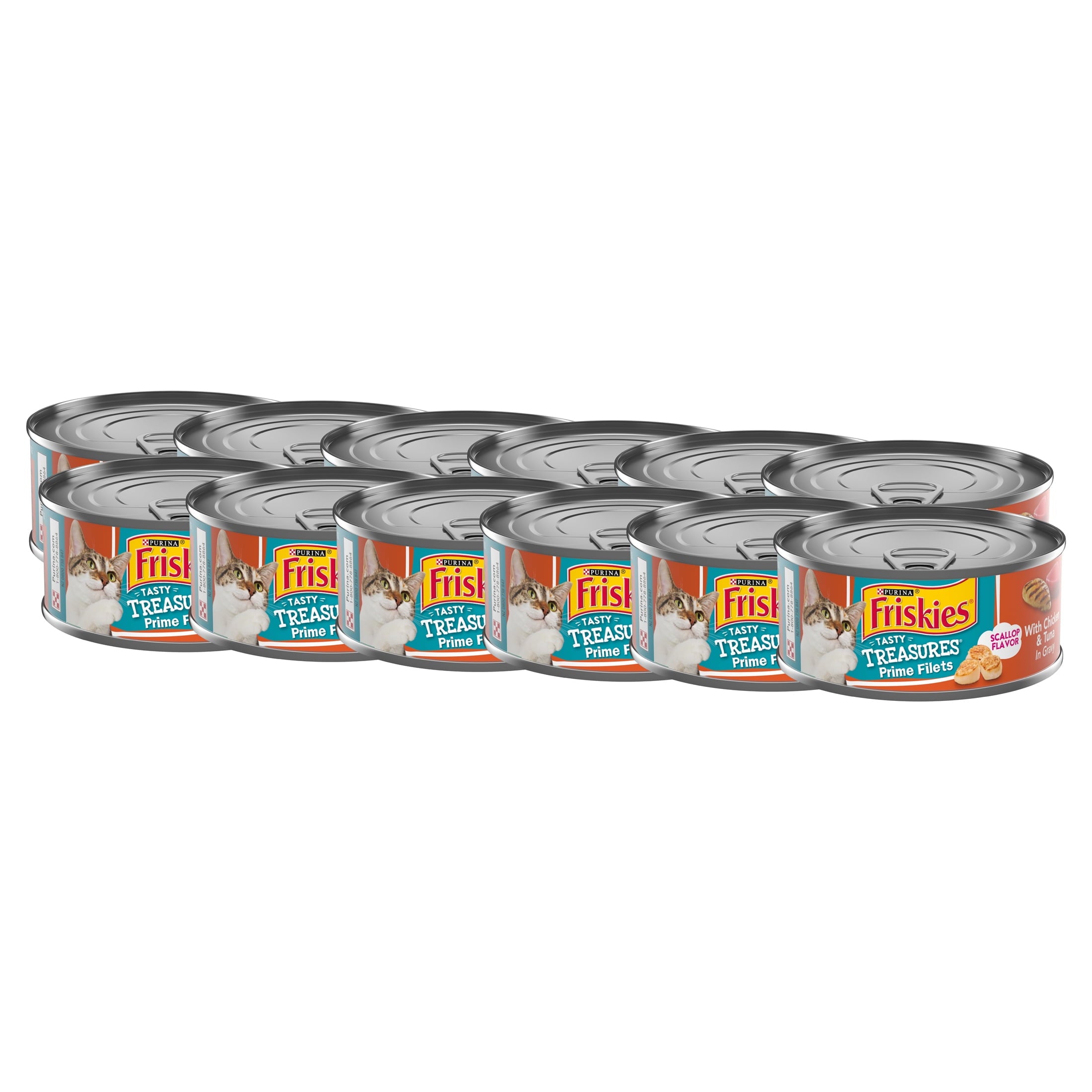 Purina Friskies Chicken and Tuna - Wet Cat Food, 5.5 oz Cans - 12-Pack