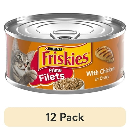 Purina Friskies Prime Filet - Chicken in Gravy, Wet Cat Food, 5.5 oz Can - 12-Pack