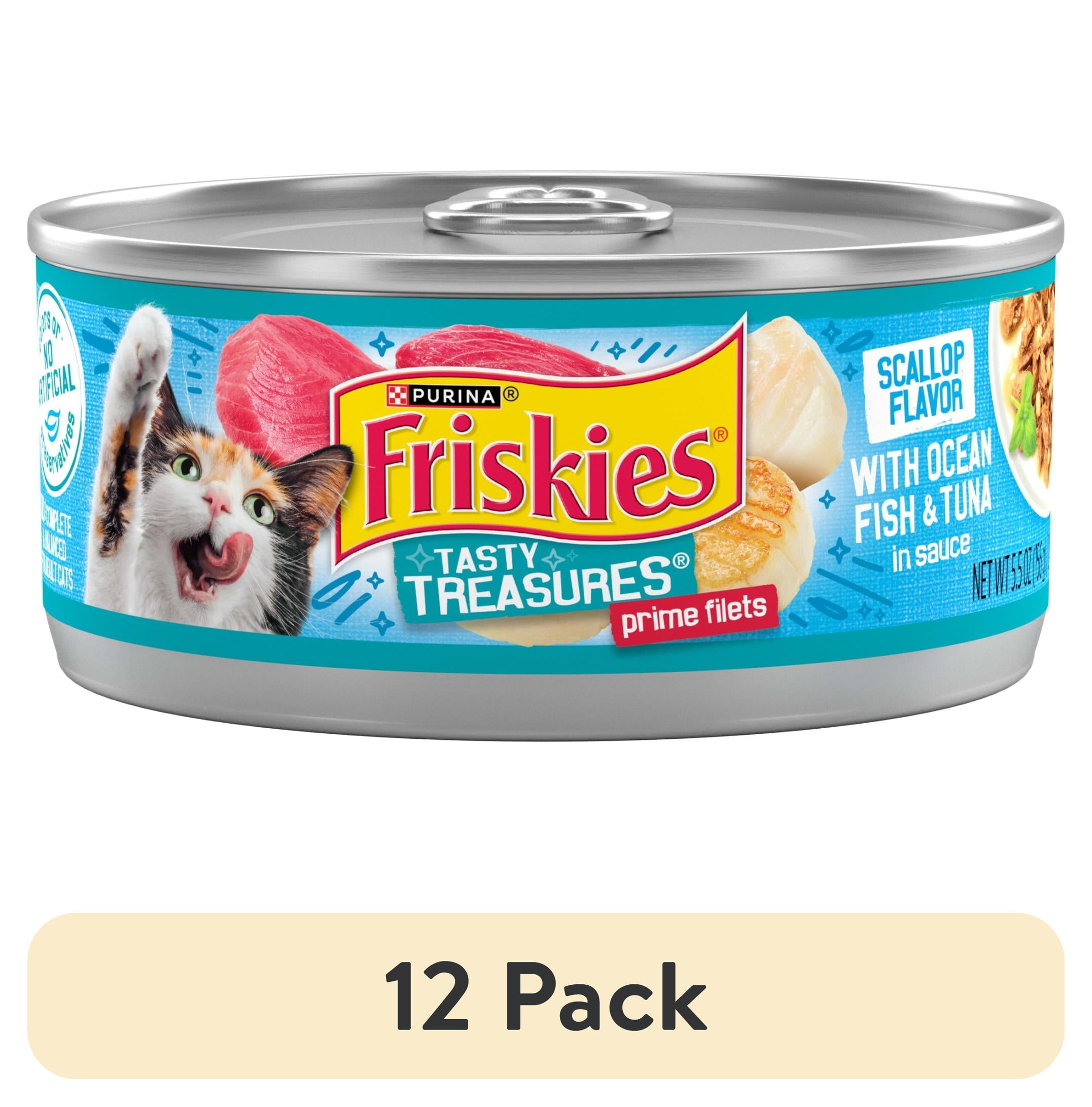 Purina Friskies Tasty Treasures Prime Filets - Tuna, Wet Cat Food, 5.5 oz Cans - 12-Pack