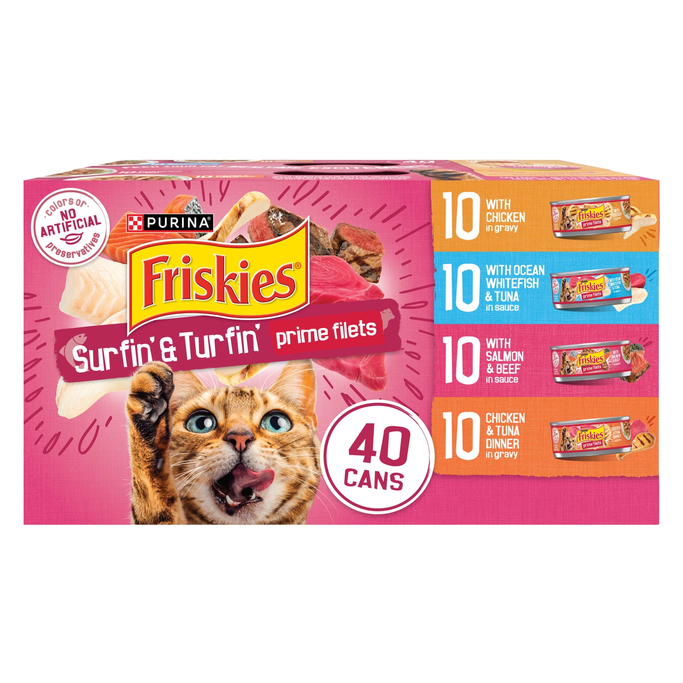 Purina Friskies Surfin' and Turfin' Variety Pack - Wet Cat Food, 5.5 oz Cans - 2-Pack