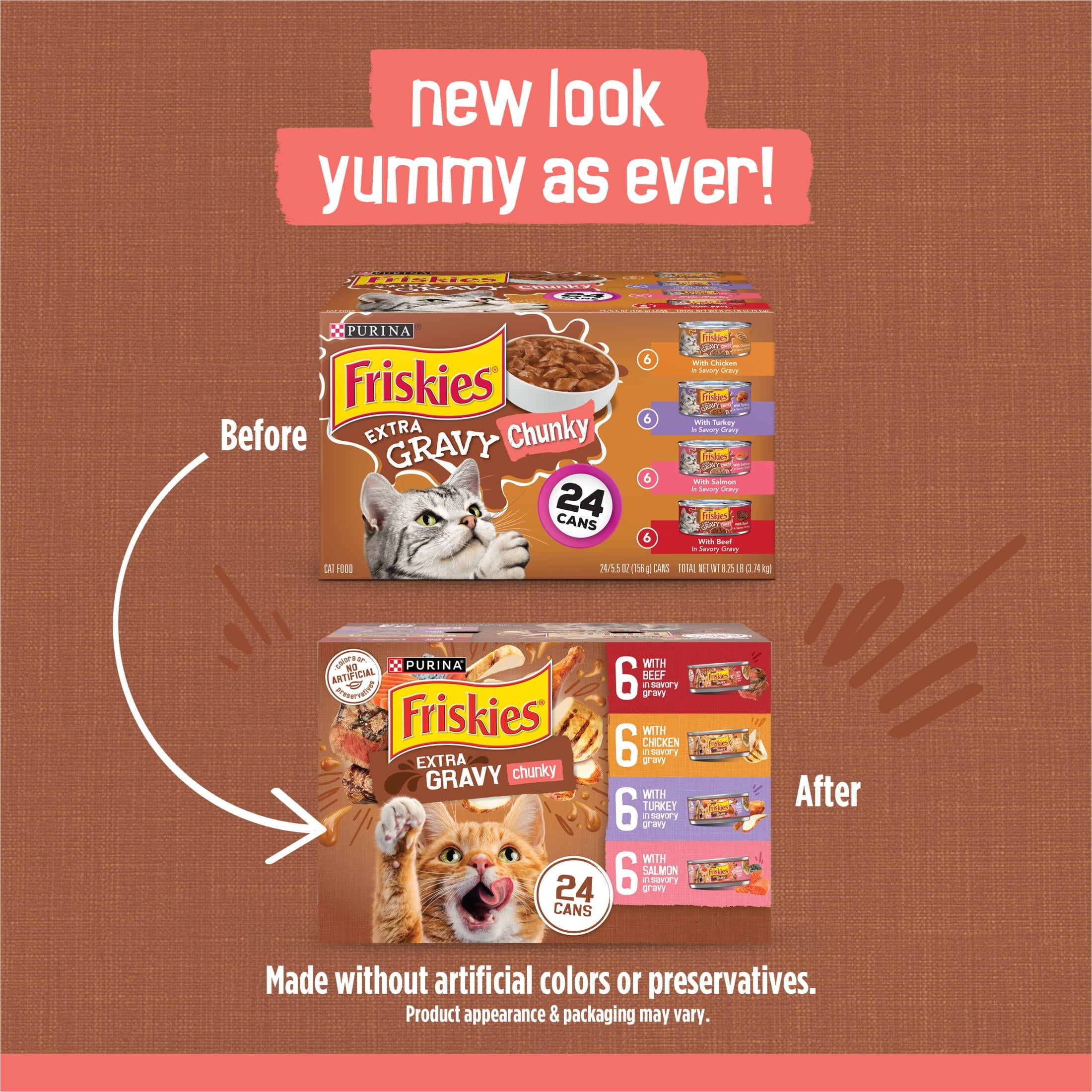 Purina Friskies Extra Chunky Gravy Variety Pack - Wet Cat Food, 5.5 oz Cans - 2-Pack