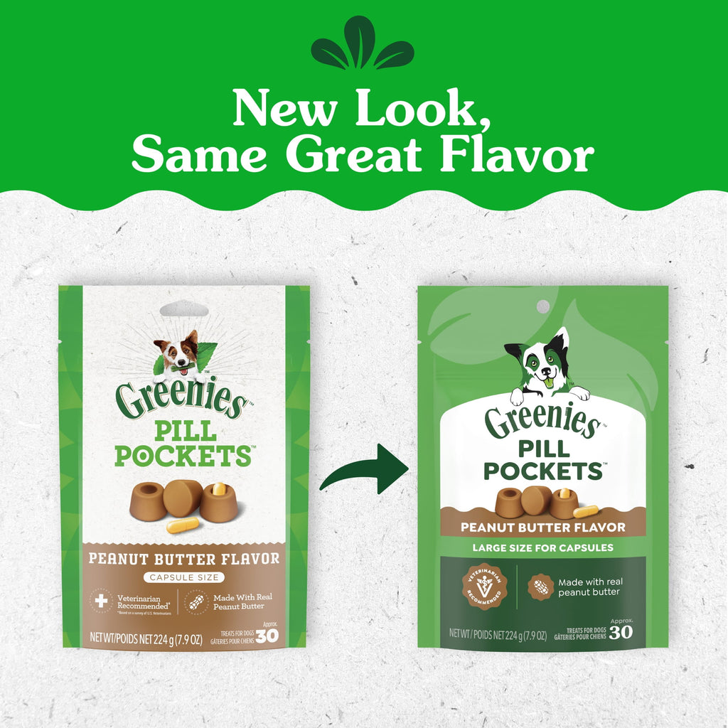 Greenies Pill Pockets Peanut Butter Flavor Dog Treats Large 7.9 oz Pouch