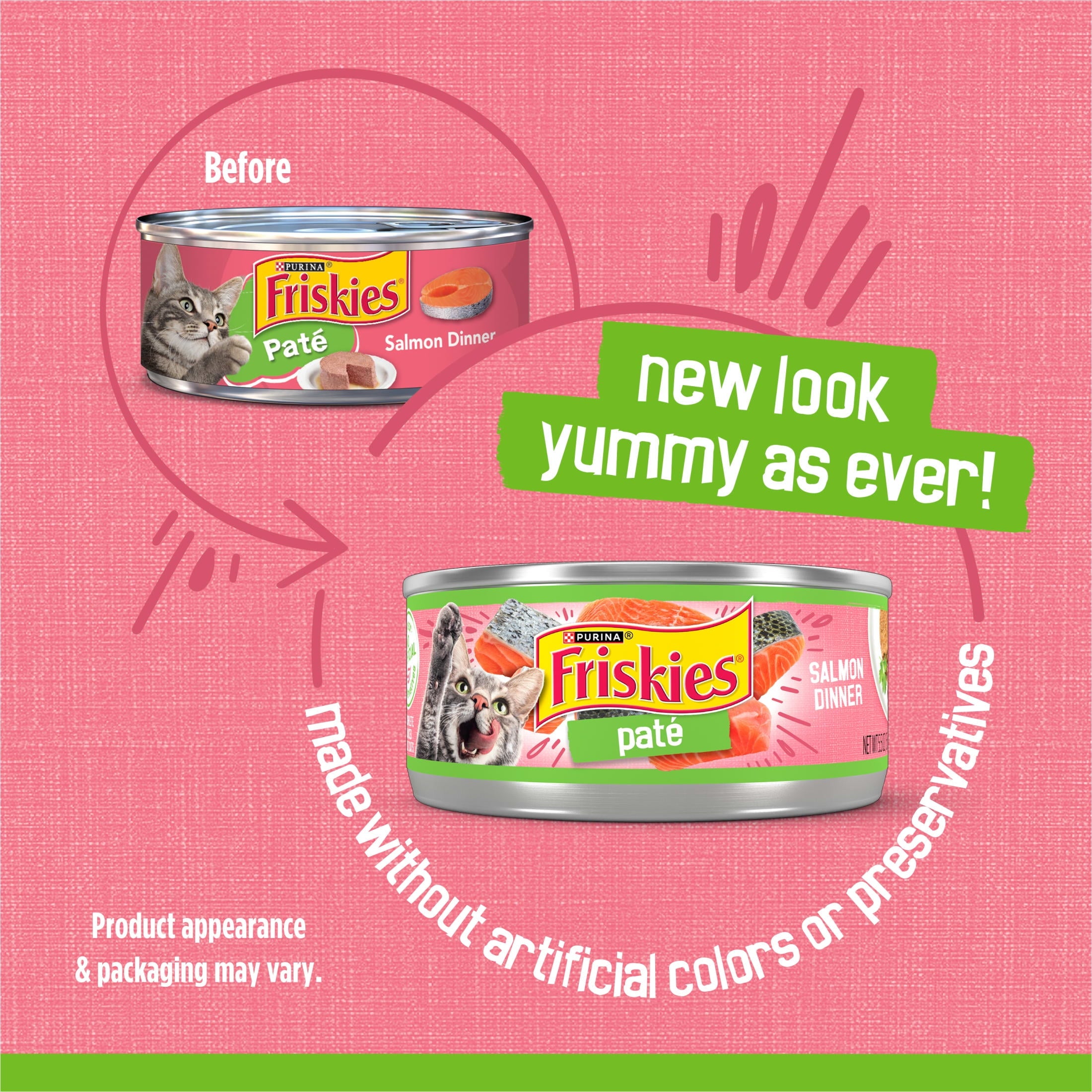 Purina Friskies Pate - Salmon, Wet Cat Food, 5.5 oz Can - 6-Pack