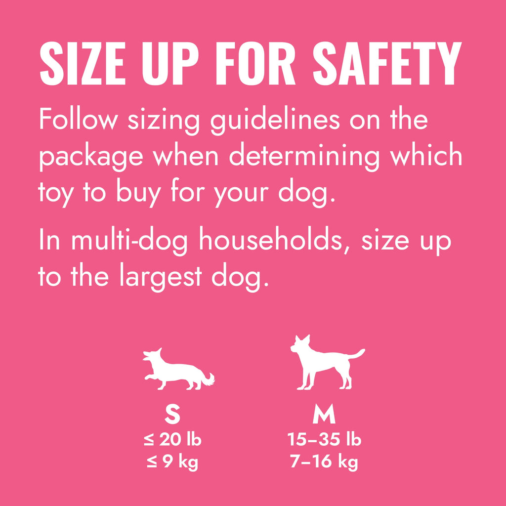 KONG® Puppy Binkie Stuffable Dog Toy - Pink, Medium for Beginner Chewers
