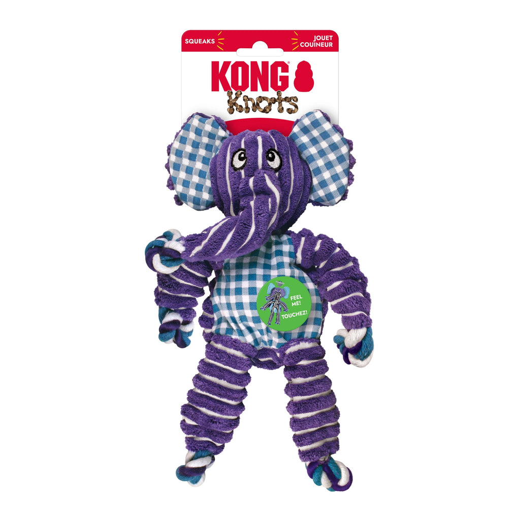 KONG® Floppy Knots Squeaker Dog Toy - Elephant, Small/Medium