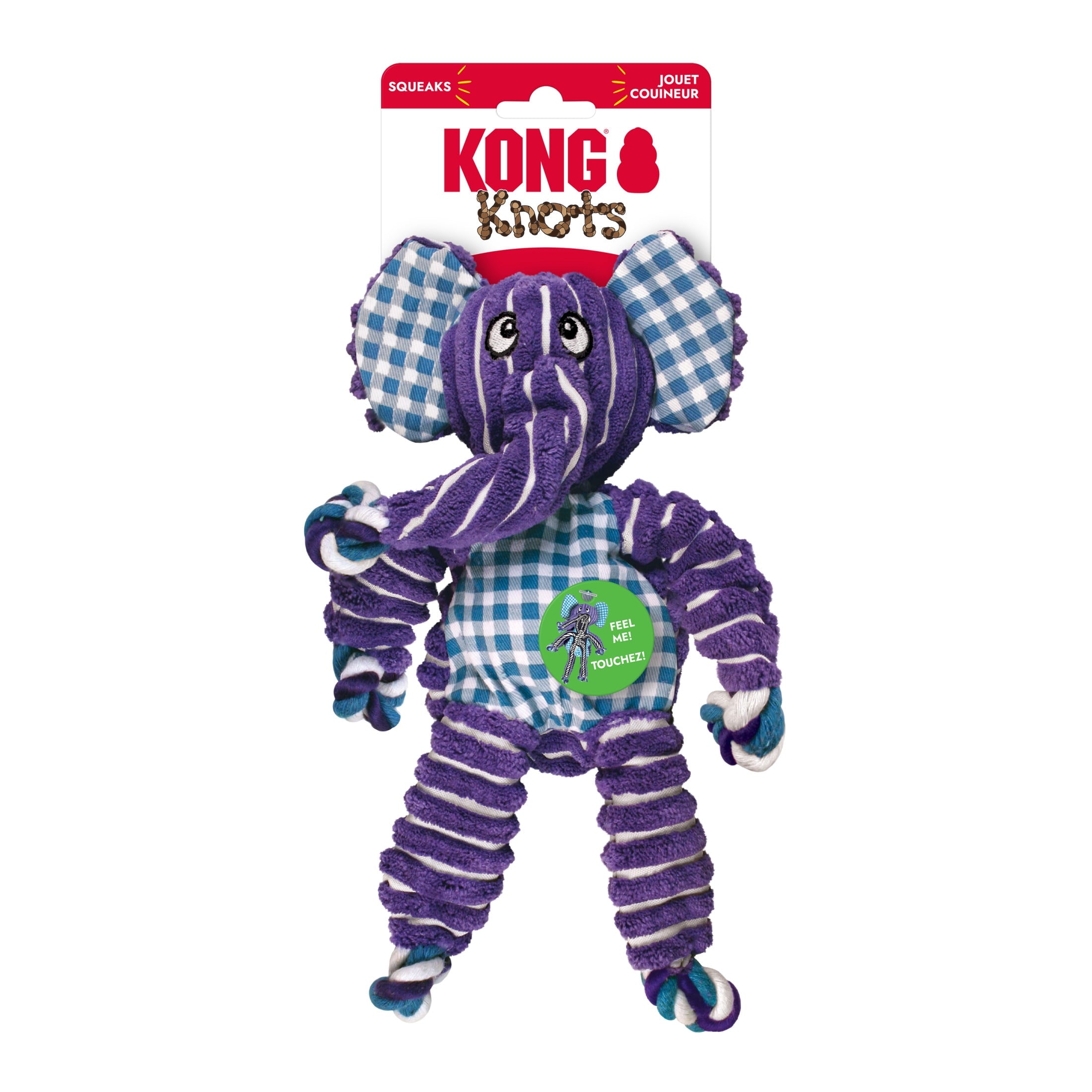 KONG® Floppy Knots Squeaker Dog Toy - Elephant, Small/Medium