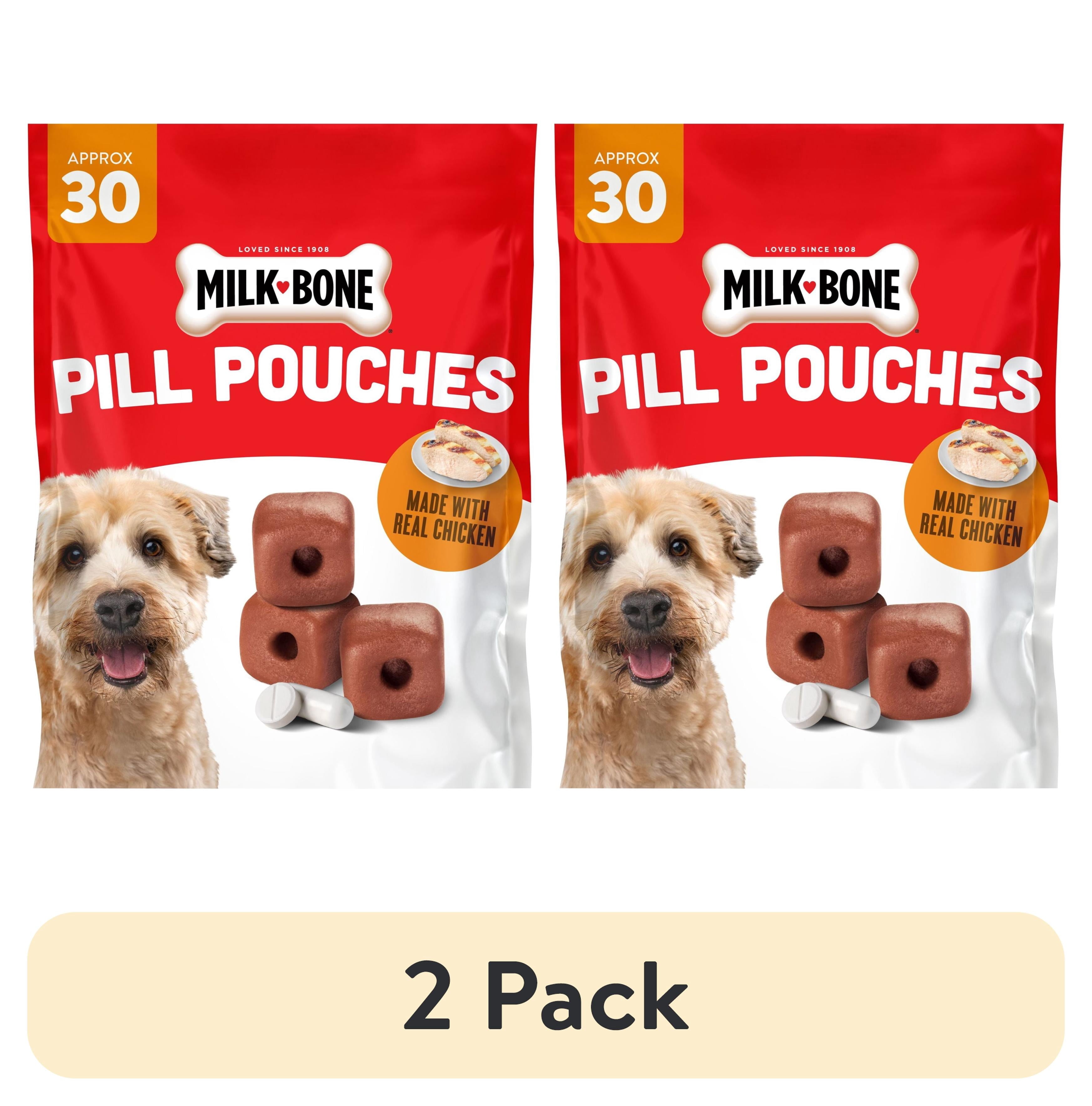 Milk Bone Pill Pouches Dog Treats With Real Chicken - 30 Count Bag - 2-Pack