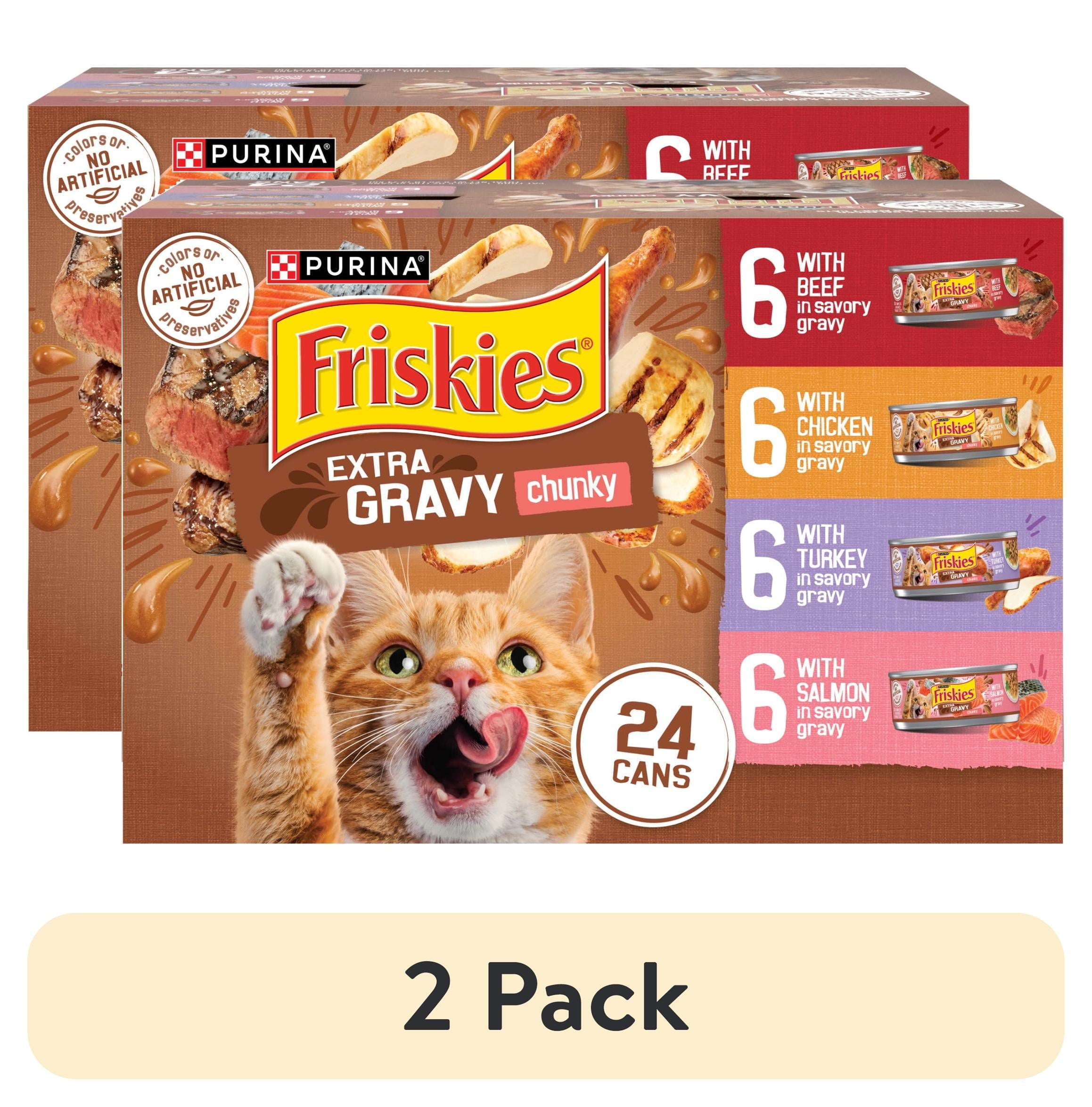 Purina Friskies Extra Chunky Gravy Variety Pack - Wet Cat Food, 5.5 oz Cans - 2-Pack