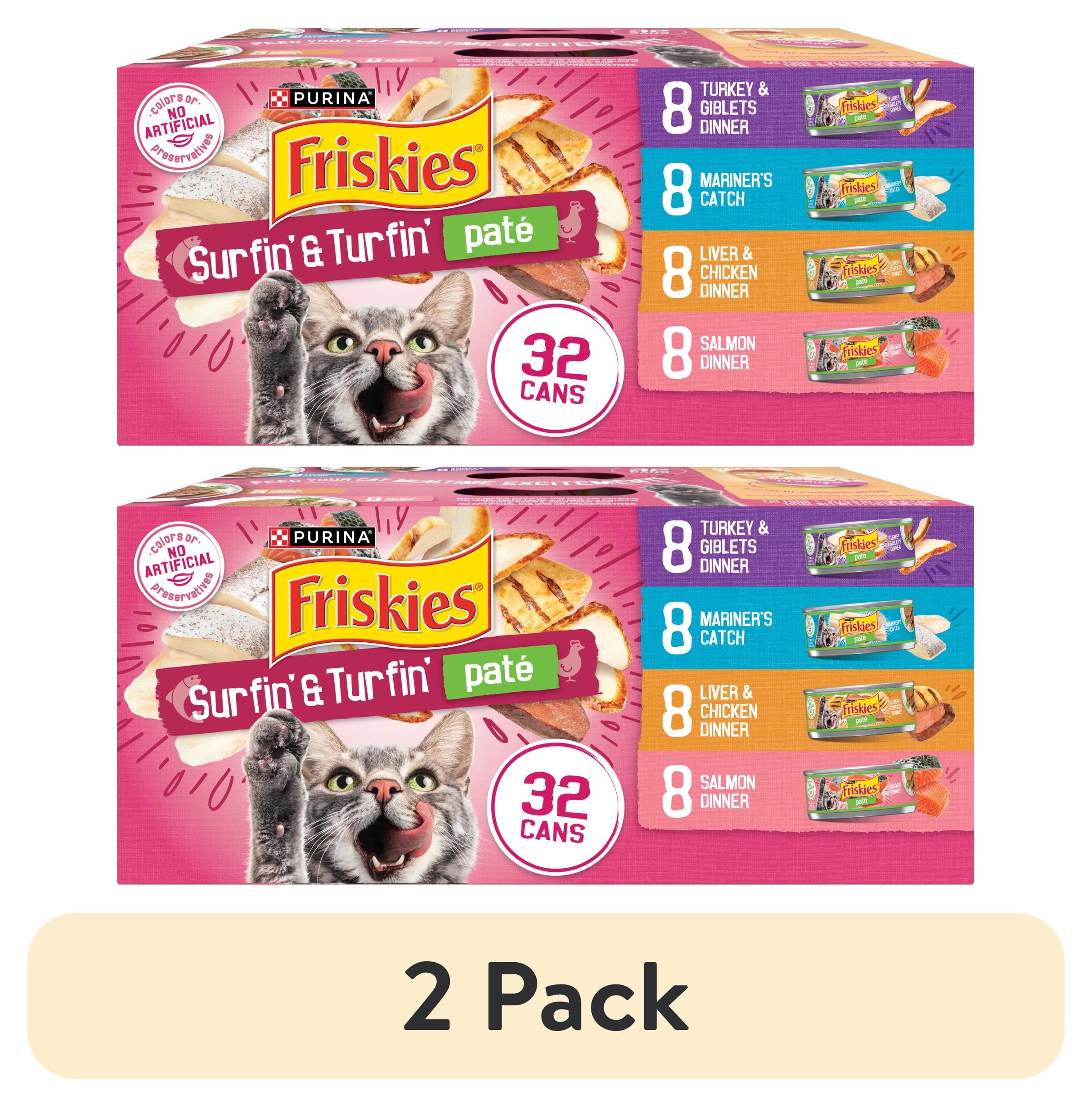 Purina Friskies Pate Variety Pack - Surfin' and Turfin' Favorites, Wet Cat Food, 5.5 oz Can - 2-Pack