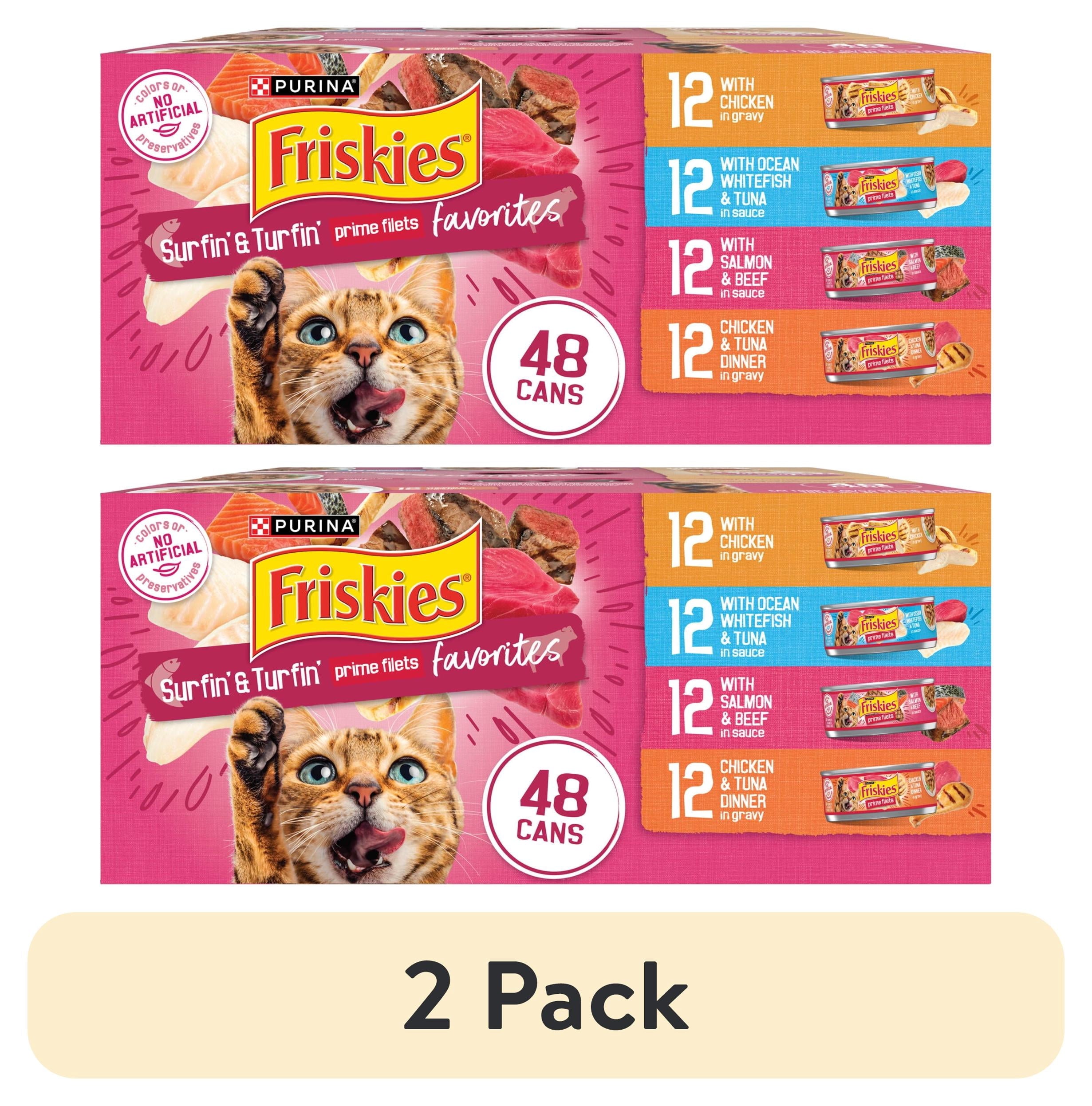 Purina Friskies Surfin' and Turfin' Variety Pack - Wet Cat Food, 5.5 oz Cans - 2-Pack