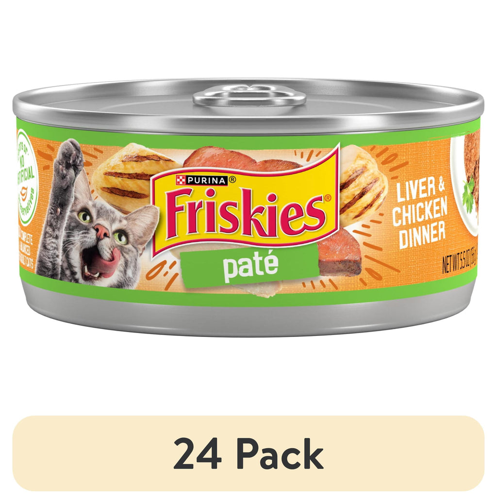 Purina Friskies Liver & Chicken Flavor Pate Wet Cat Food - 5.5 oz Can - 24-Pack