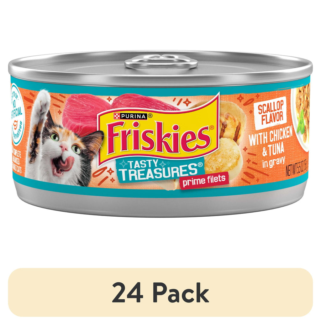 Purina Friskies Chicken and Tuna - Wet Cat Food, 5.5 oz Cans - 24-Pack
