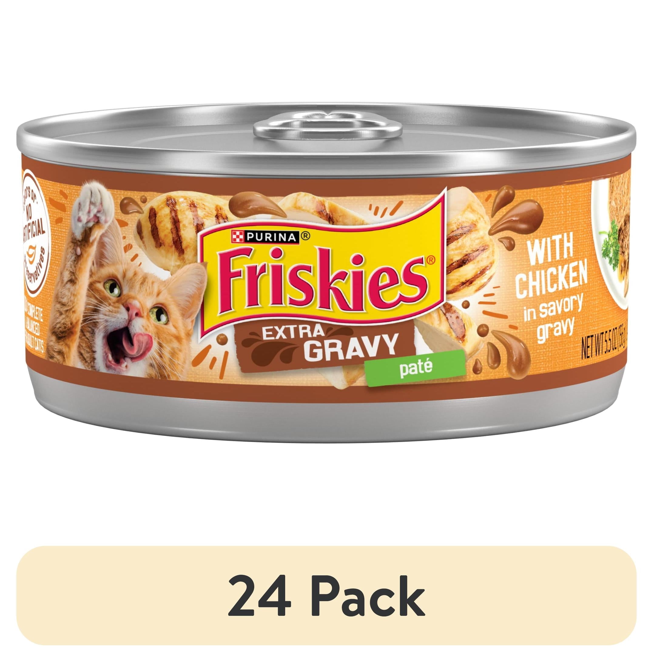 Purina Friskies Pate - Extra Gravy with Chicken, Wet Cat Food, 5.5 oz Can - 24-Pack