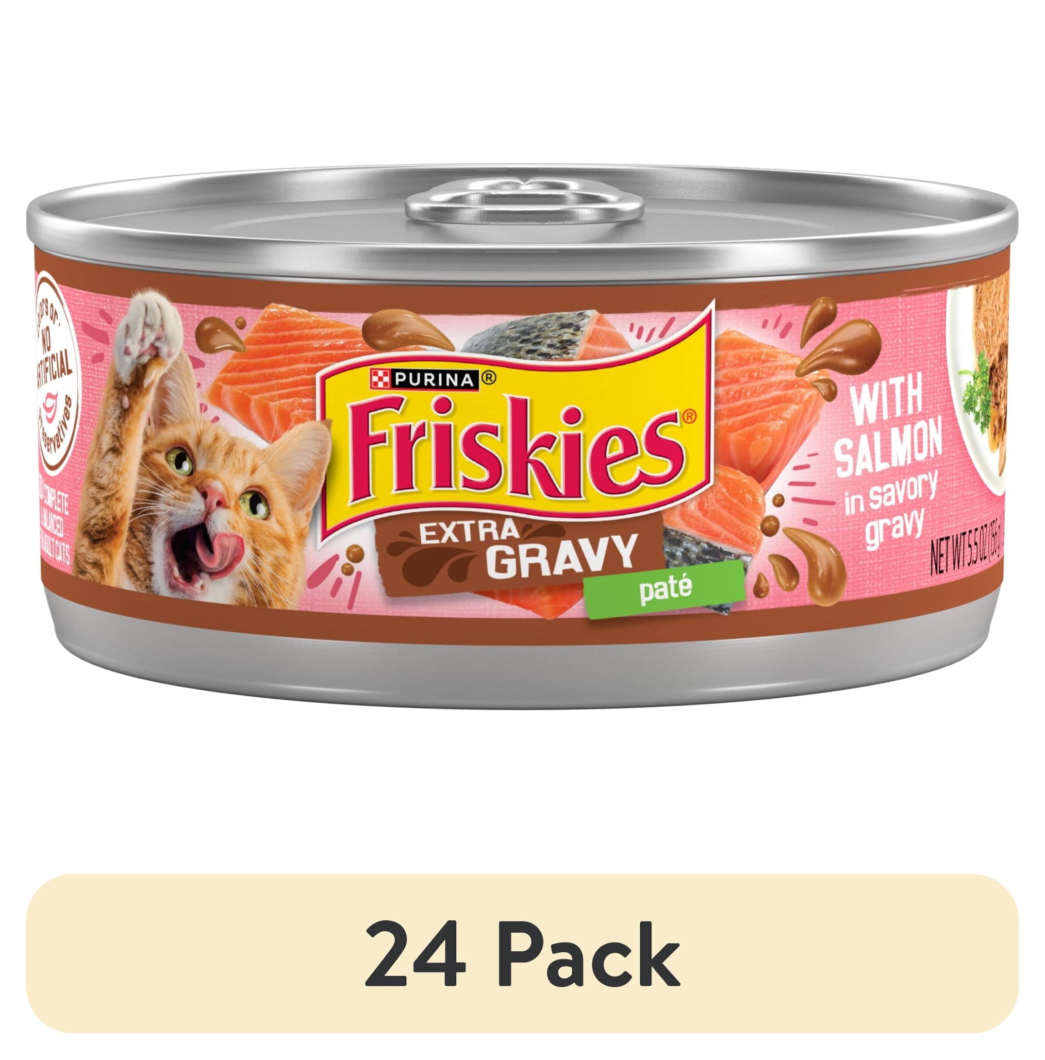 Purina Friskies Extra Gravy Pate With Salmon - Wet Cat Food, 5.5 oz Cans - 24-Pack