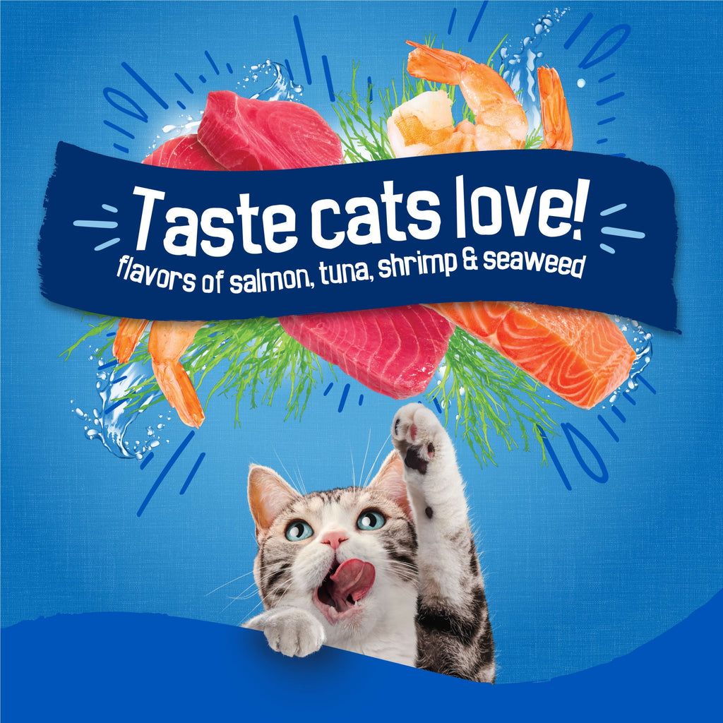 Purina Friskies Dry Cat Food Seafood Sensations with Salmon - Tuna, and Shrimp Flavors, 16 lb Bag
