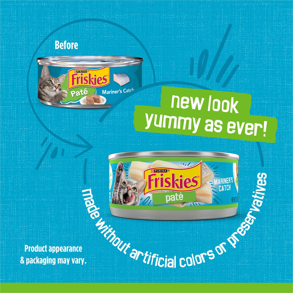 Purina Friskies Mariner's Catch Fish Flavor Pate Wet Cat Food - 5.5 oz Can - 12-Pack