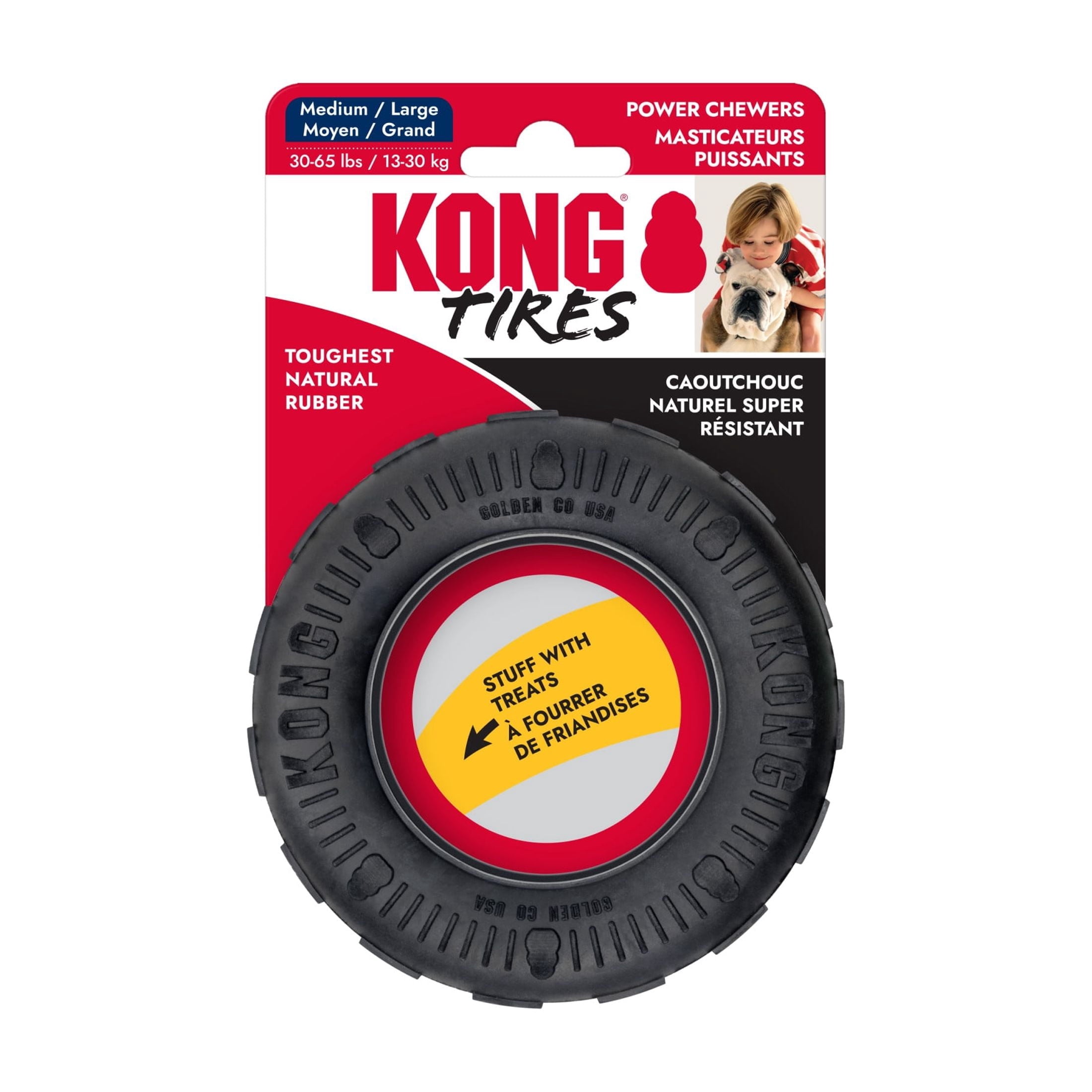 KONG Extreme Tire Durable Dog Toy - Black, Medium/Large for Dogs Between 30-65 lbs