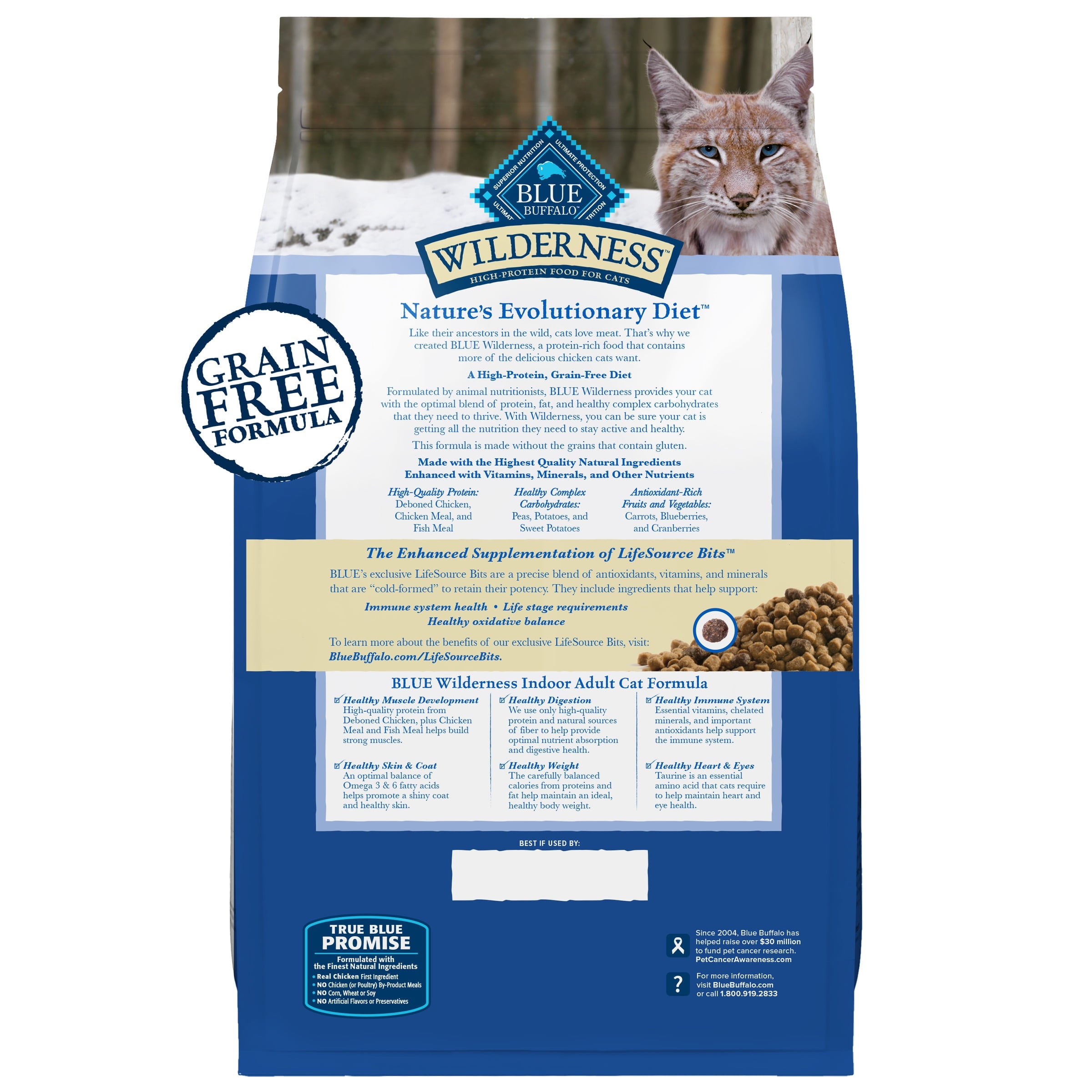 Blue Buffalo Wilderness Natural High-Protein - Grain-Free Dry Cat Food, Chicken, 9.5-lb. Bag - 2-Pack