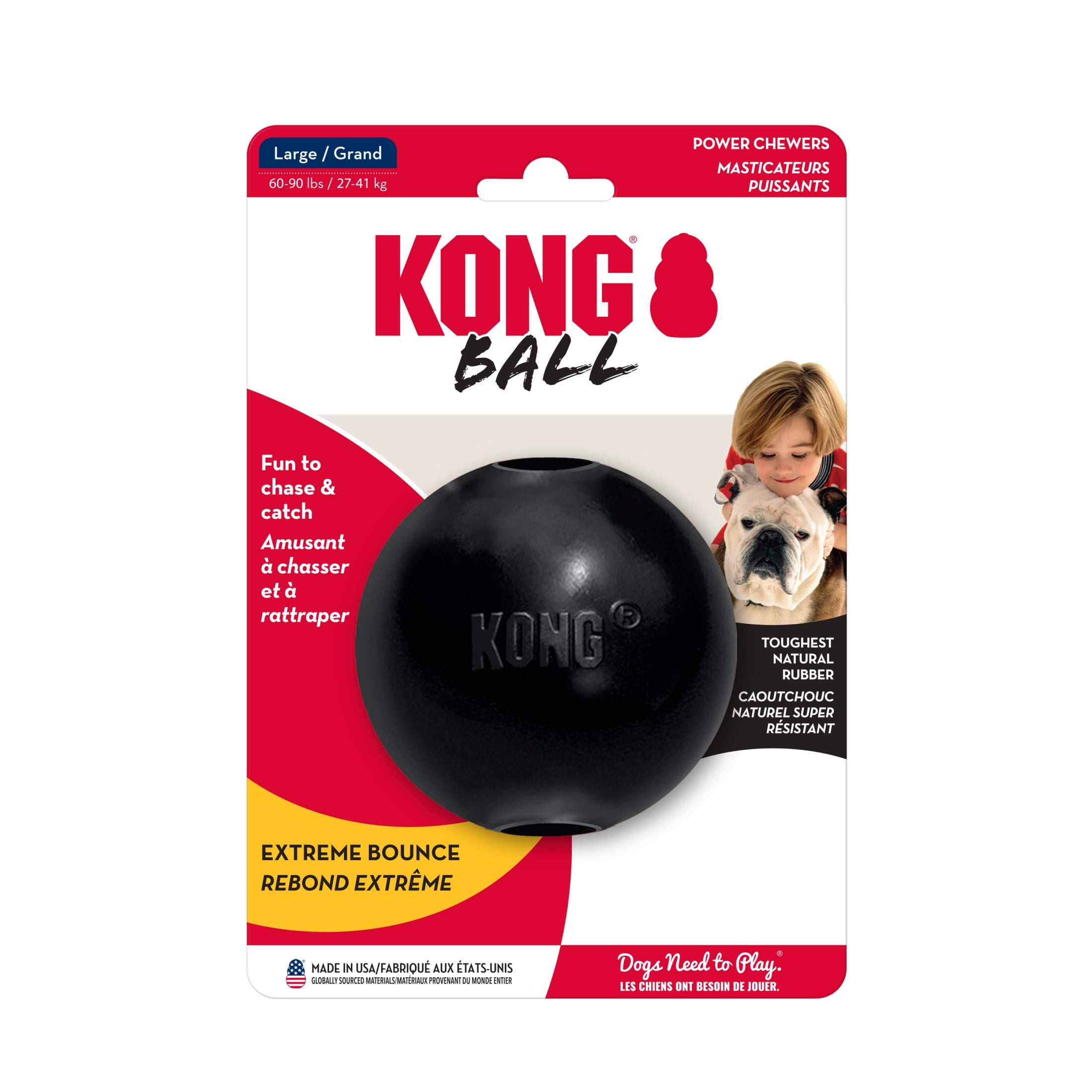 KONG® Extreme Ball Puncture Resistant Dog Toy for Power Chewers - Large, for Dogs Between 30-65 lbs