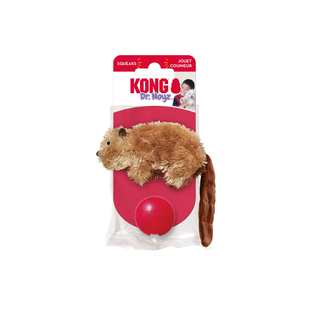 KONG® Dr.Noyz Dog Toy with Squeaker - Beaver, Small for Dogs Up to 20 lbs