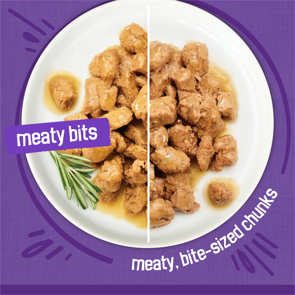 Purina Friskies Meaty Bits Ocean Fish & Chicken Dinner Flavor Chunks Wet Cat Food Variety Pack - 13.5 oz Cans (12 Pack)