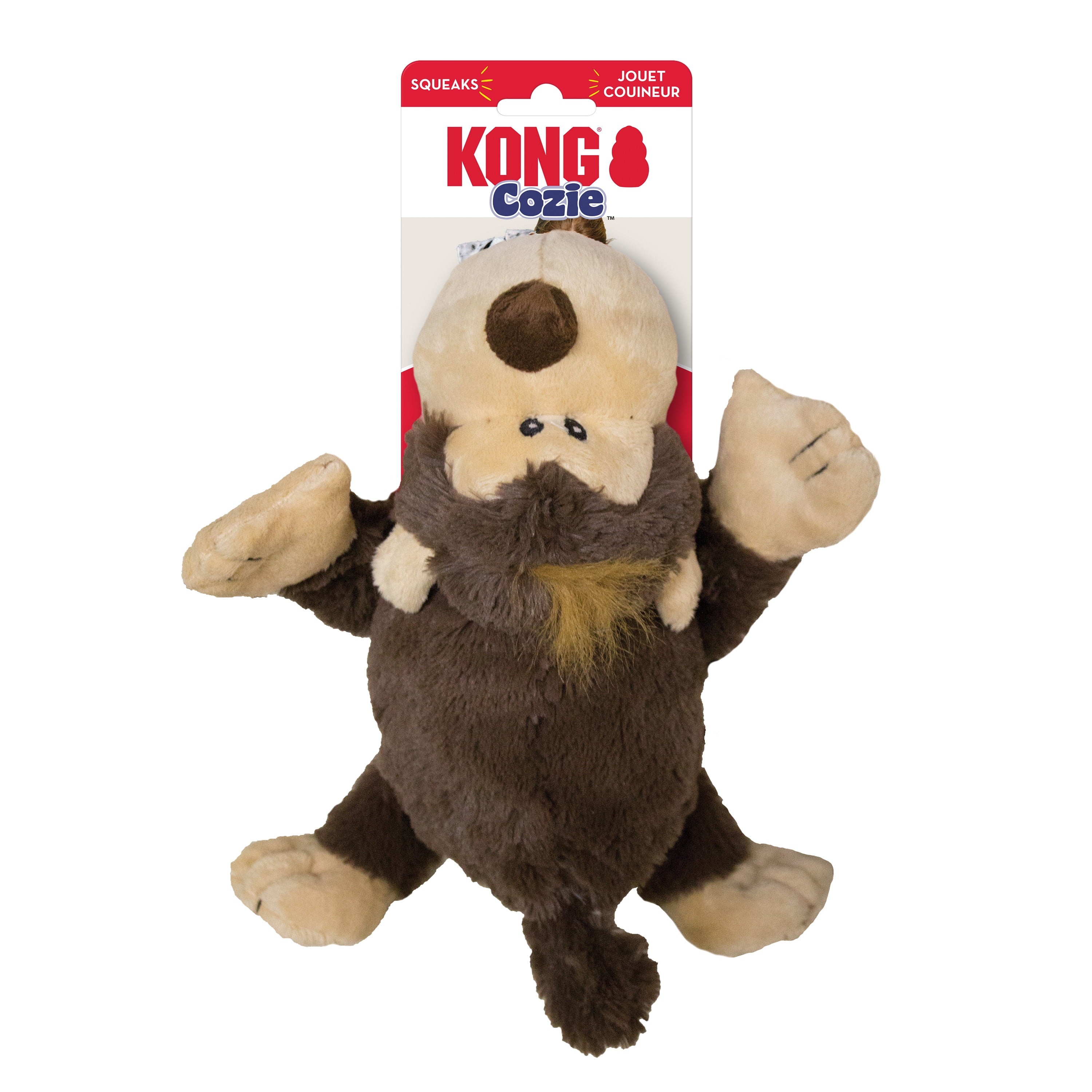 KONG® Cozie™ Plush Dog Toy with Squeaker - Funky Monkey, Medium