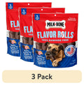 Milk Bone Flavor Rolls Beefy Cheesy - Yes Please y! Rawhide Free Dog Treat With Beef, 5 Count Bag - 3-Pack