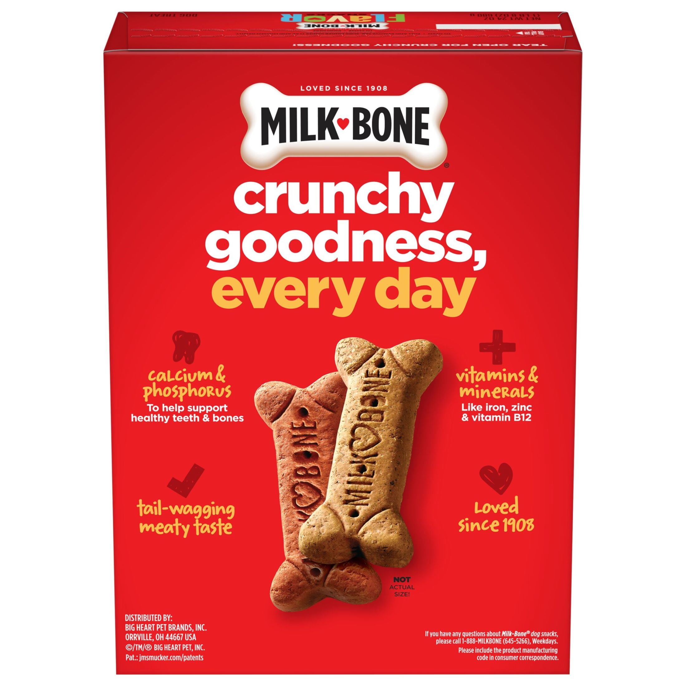 Milk Bone Flavor Snacks Large Dog Biscuits - Flavored Crunchy Dog Treats, 24 oz Box