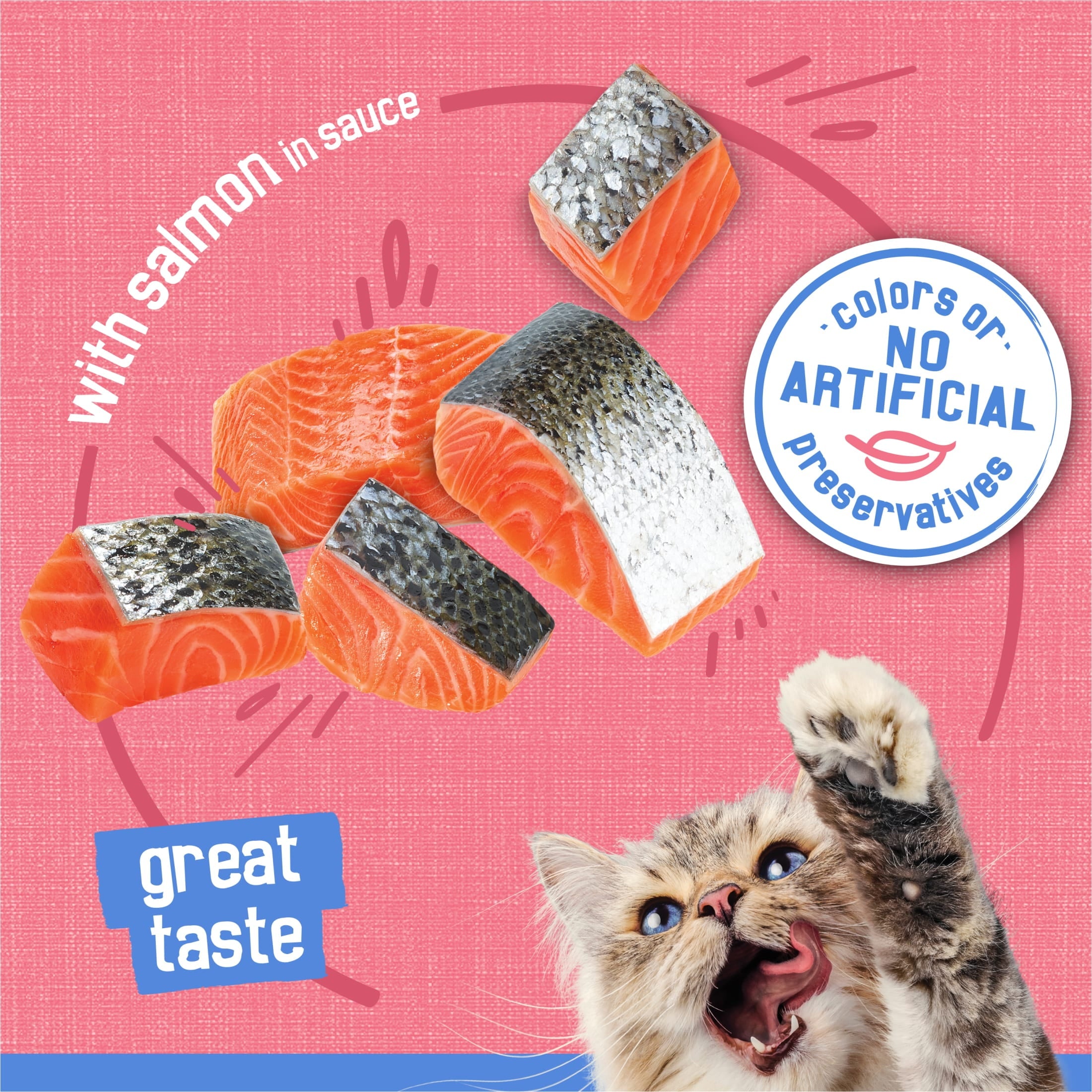Purina Friskies Shreds With Salmon in Sauce - Wet Cat Food, 5.5 oz Can, 24 Pack