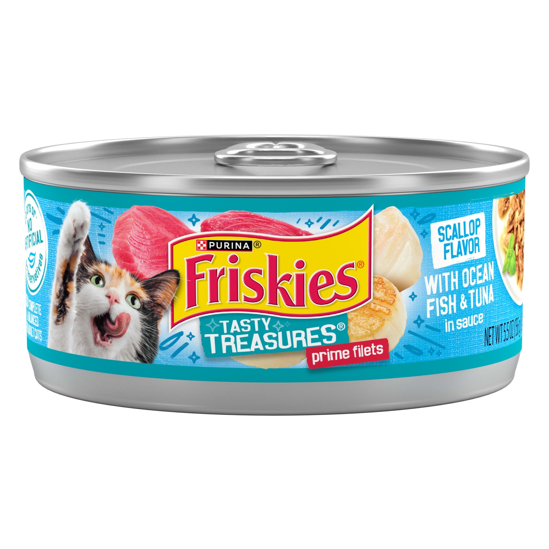 Purina Friskies Tasty Treasures Prime Filets - Tuna, Wet Cat Food, 5.5 oz Cans - 12-Pack