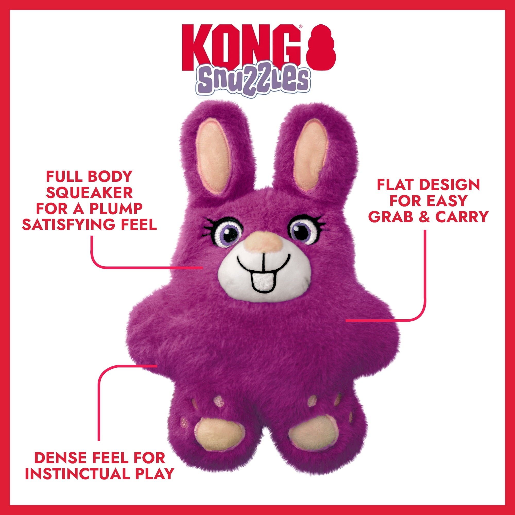 KONG® Snuzzles Plush Squeaker Dog Toy - Bunny, Medium