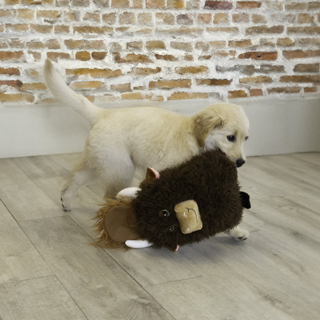 KONG® Comfort Squeaker Dog Toy - Highland Cow, Jumbo Extra Large