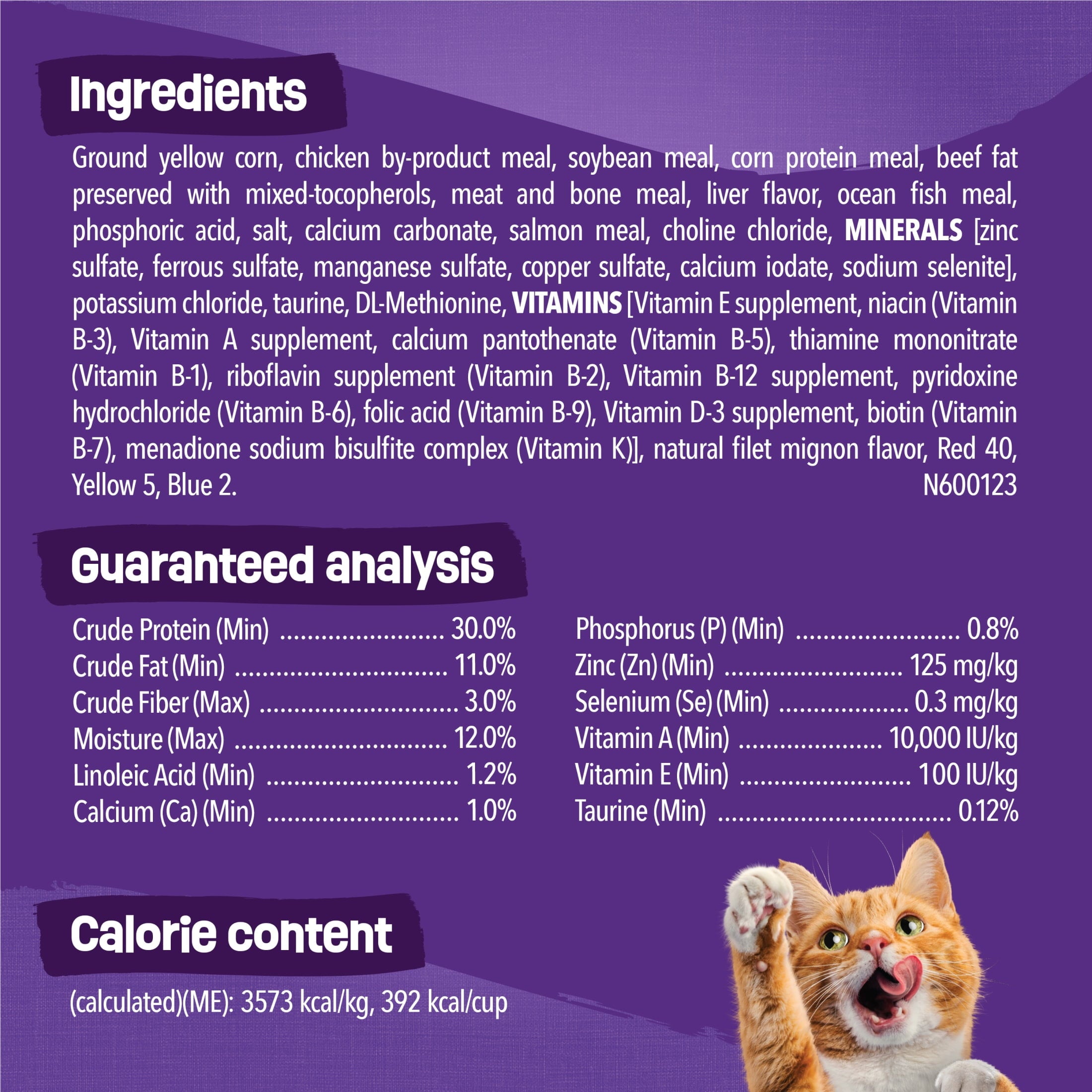 Purina Friskies Surfin and Turfin Favorites Dry Cat Food Flavors of Chicken - Whitefish, Salmon and Filet Mignon, 16 lb Bag