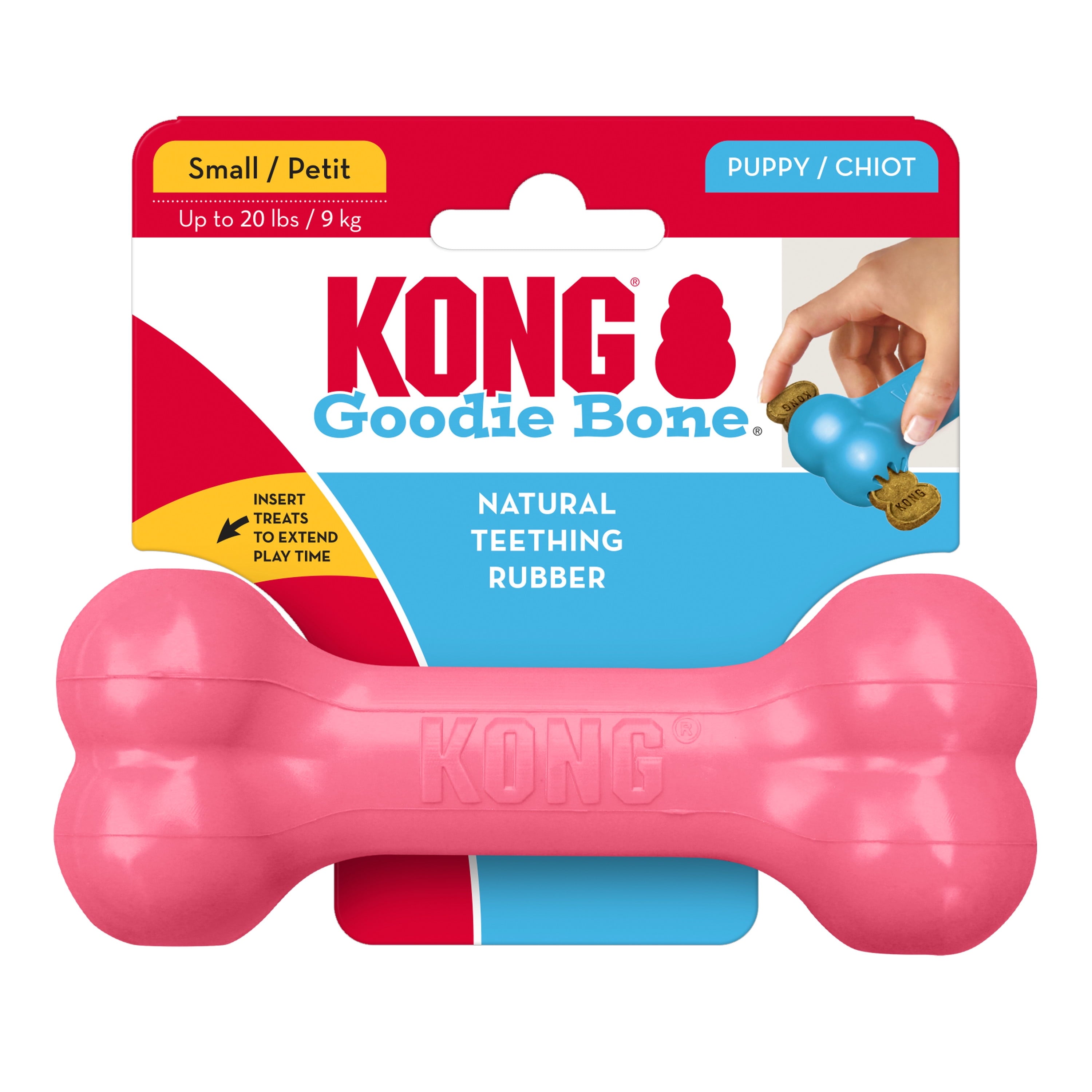 KONG® Puppy Goodie Bone for Beginner Chewers - Pink, Small for Dogs up to 20lb