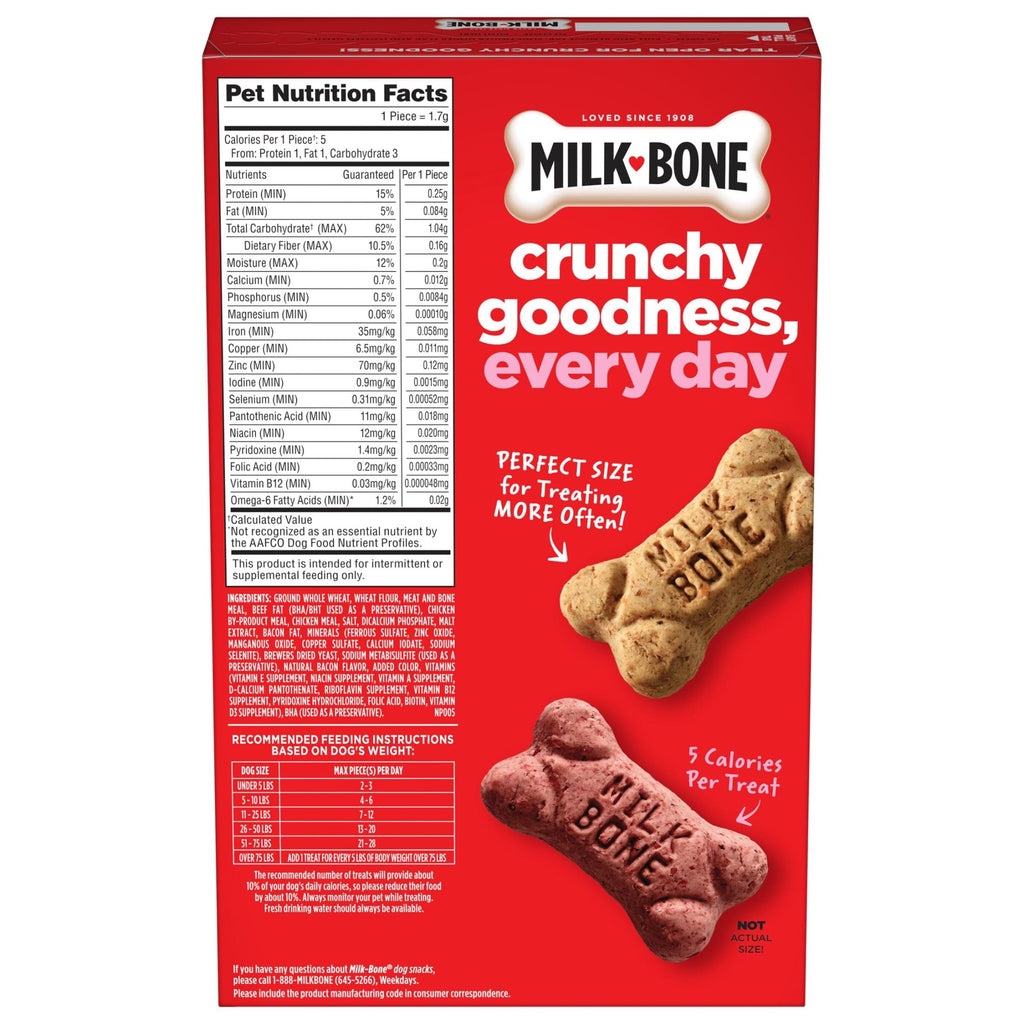 Milk Bone Flavor Snacks Mini’s Dog Biscuits - Flavored Crunchy Dog Treats, 15 oz Box