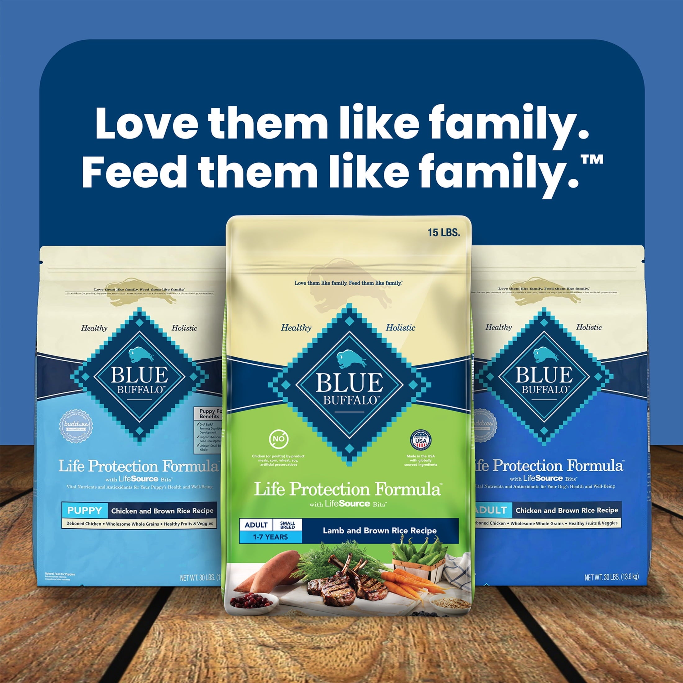 Blue Buffalo Life Protection Formula Small Breed Dry Dog Food - Lamb & Brown Rice, 15 lbs.