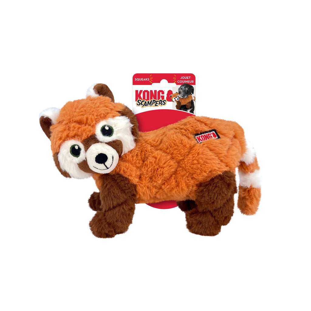 KONG® Scampers Squeaker Plush Dog Toy - Red Panda, Medium