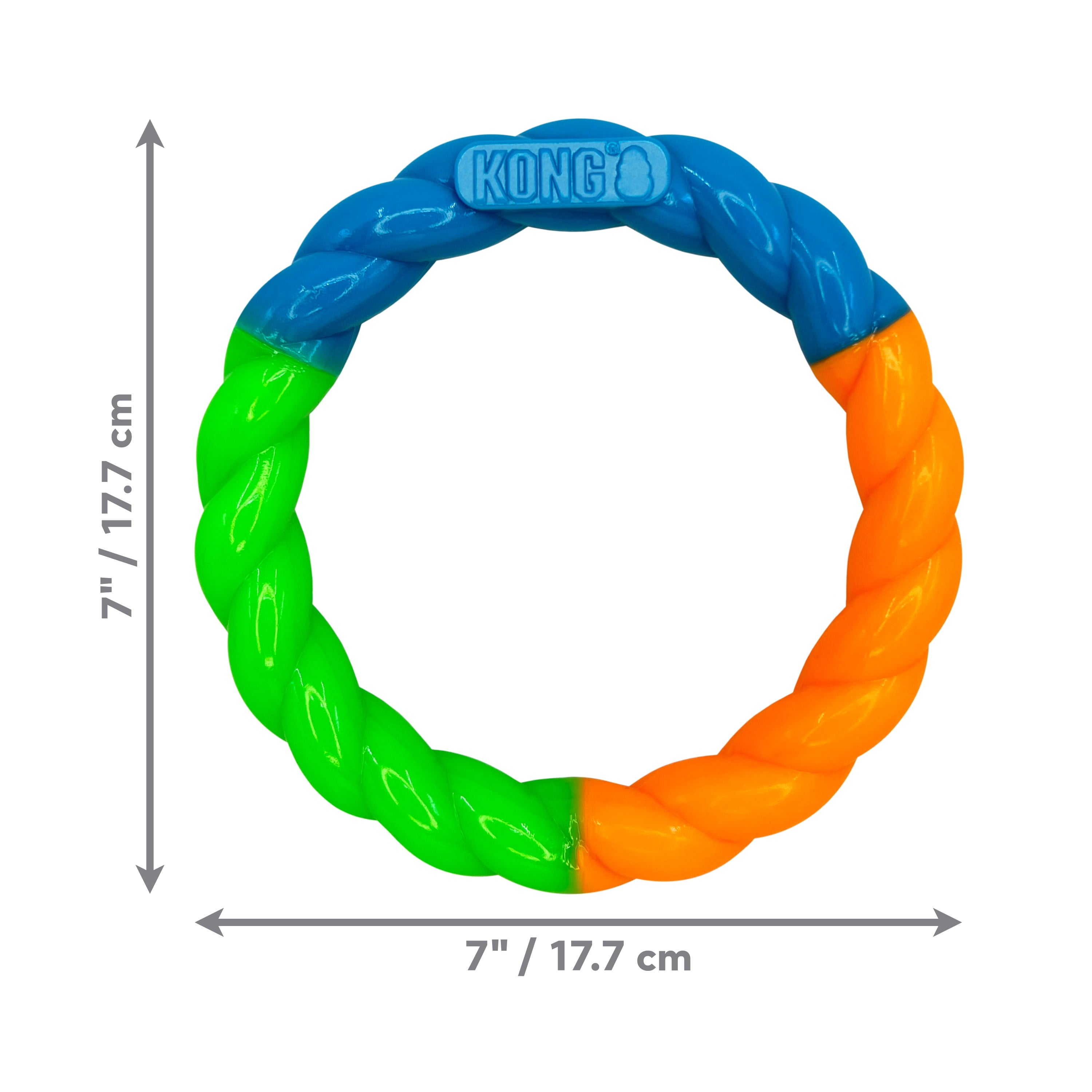 KONG® Twistz High Viz Durable Dog Toy - Glows in the Dark and Floats in Water, Small for Dogs up to 20lbs