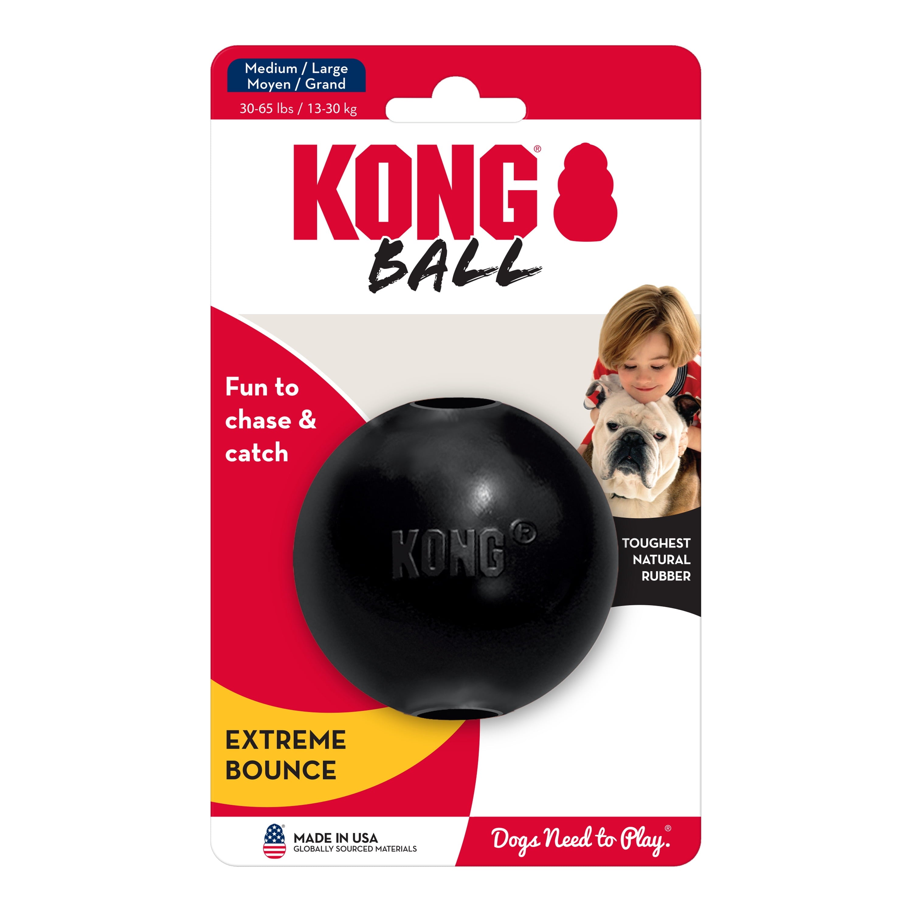 KONG® Extreme Ball Puncture Resistant Dog Toy for Power Chewers - Medium/Large, for Dogs Between 30-65 lbs